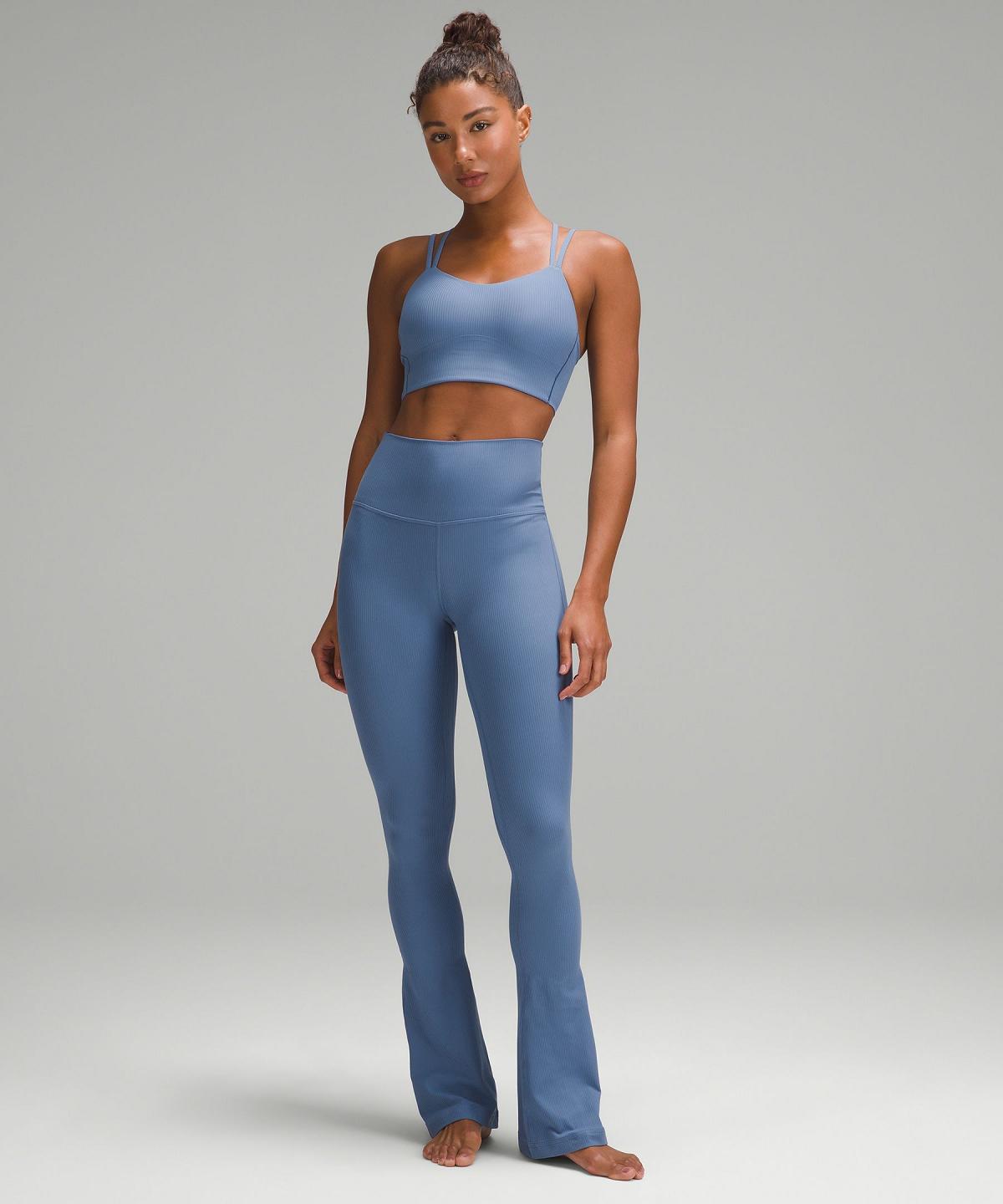 Leggings Lululemon Align™ Ribbed Mini-Flare Pant Femme Bleu | FR_LuLu32556