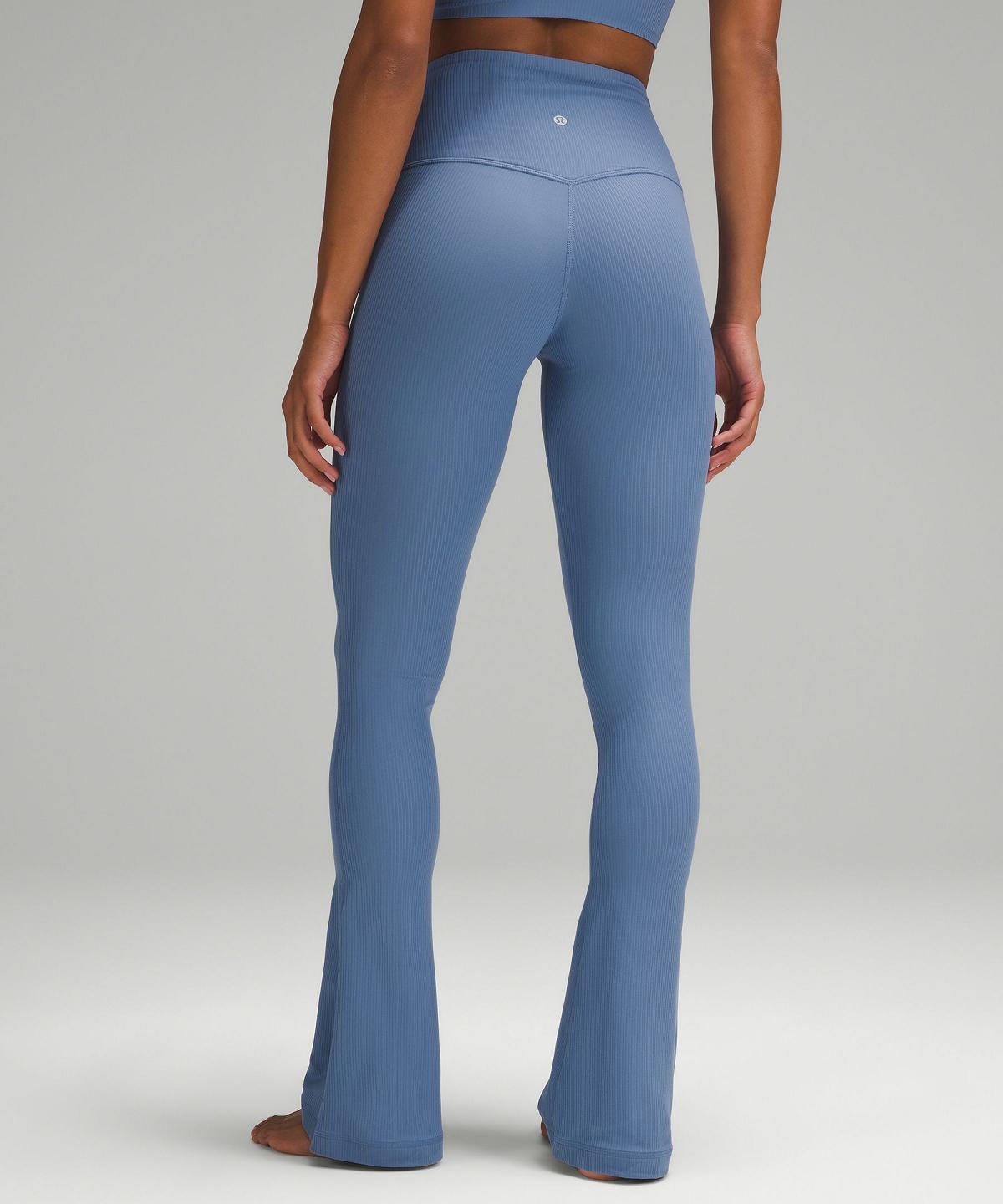 Leggings Lululemon Align™ Ribbed Mini-Flare Pant Femme Bleu | FR_LuLu32556