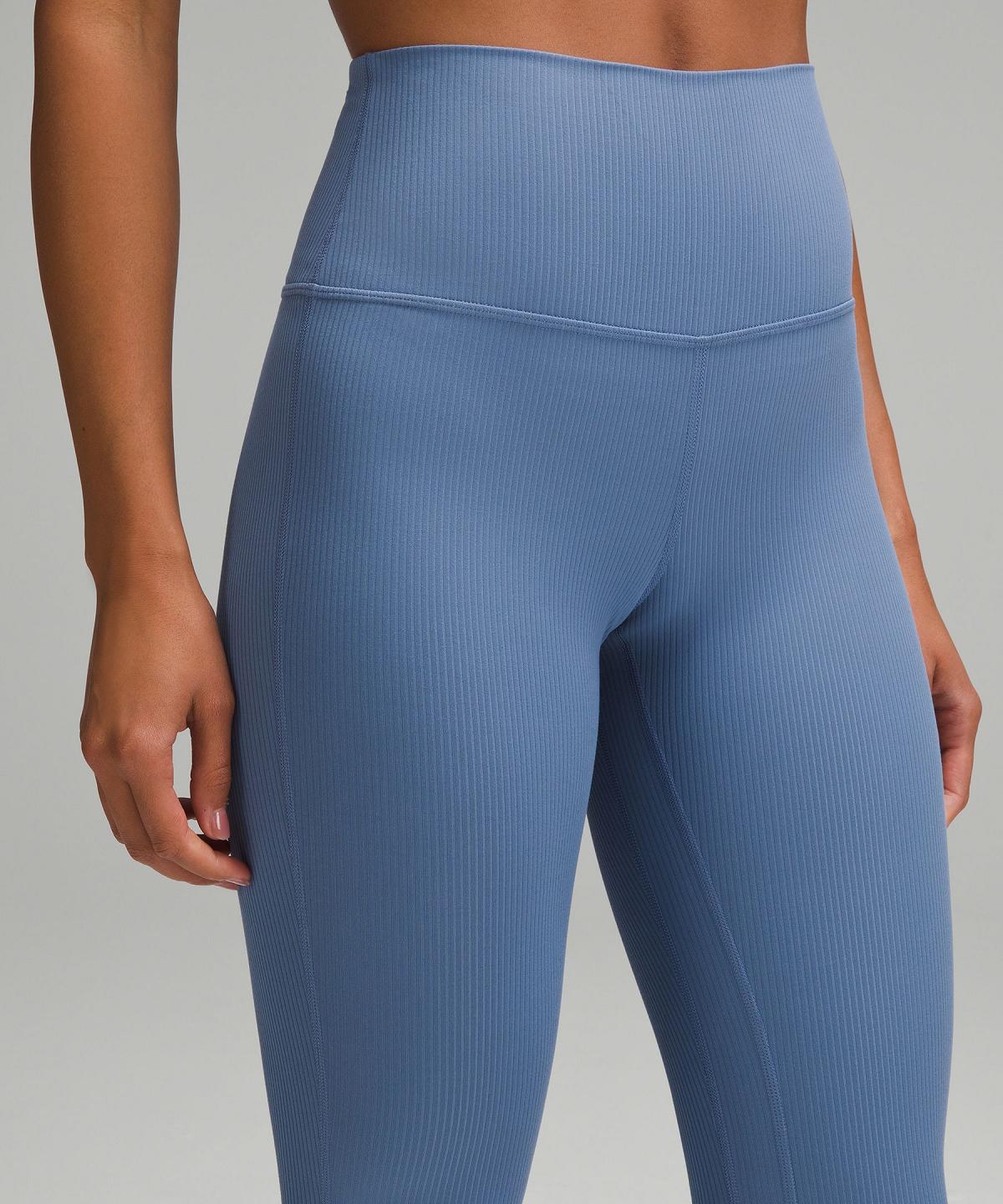 Leggings Lululemon Align™ Ribbed Mini-Flare Pant Femme Bleu | FR_LuLu32556