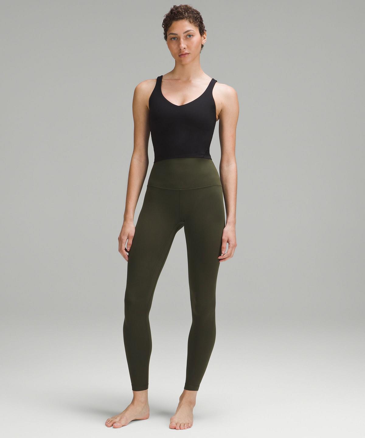 Leggings Lululemon Align™ Super-High-Rise Pant 28" Femme Vert Olive Foncé | FR_LuLu49945