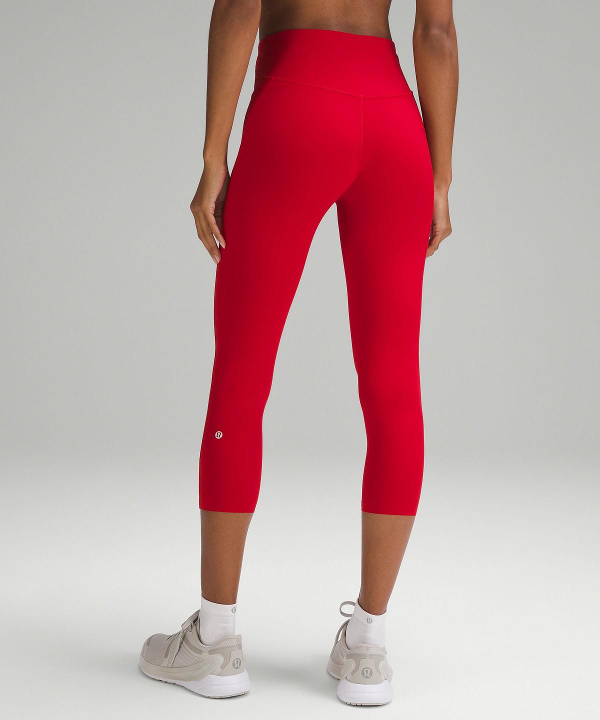 Leggings Lululemon Base Pace High-Rise Crop 23" Femme Rouge Foncé | FR_LuLu27807