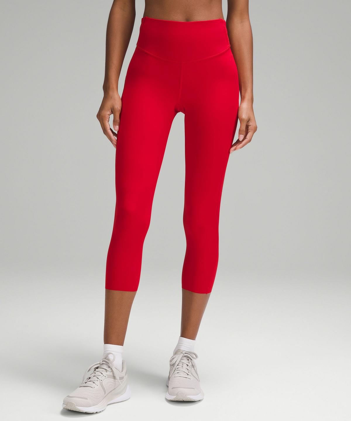 Leggings Lululemon Base Pace High-Rise Crop 23" Femme Rouge Foncé | FR_LuLu27807