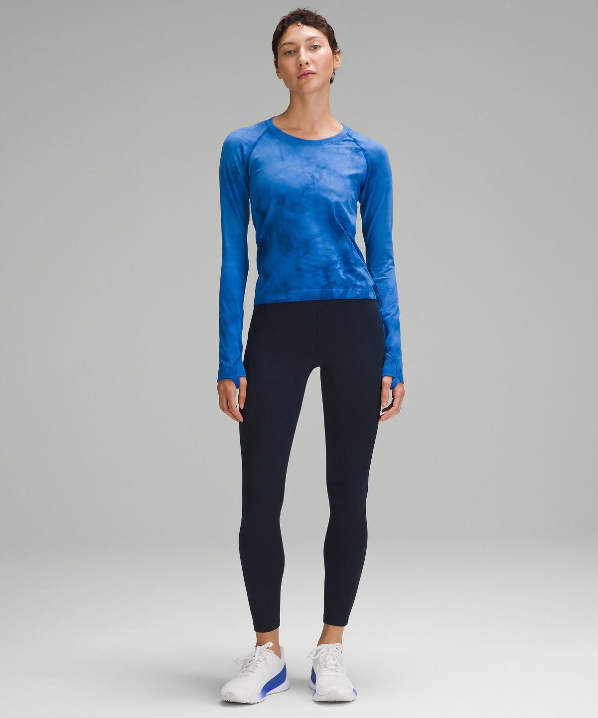 Leggings Lululemon Fast and Free High-Rise Thermal Tight 28" Femme Bleu Marine | FR_LuLu82693