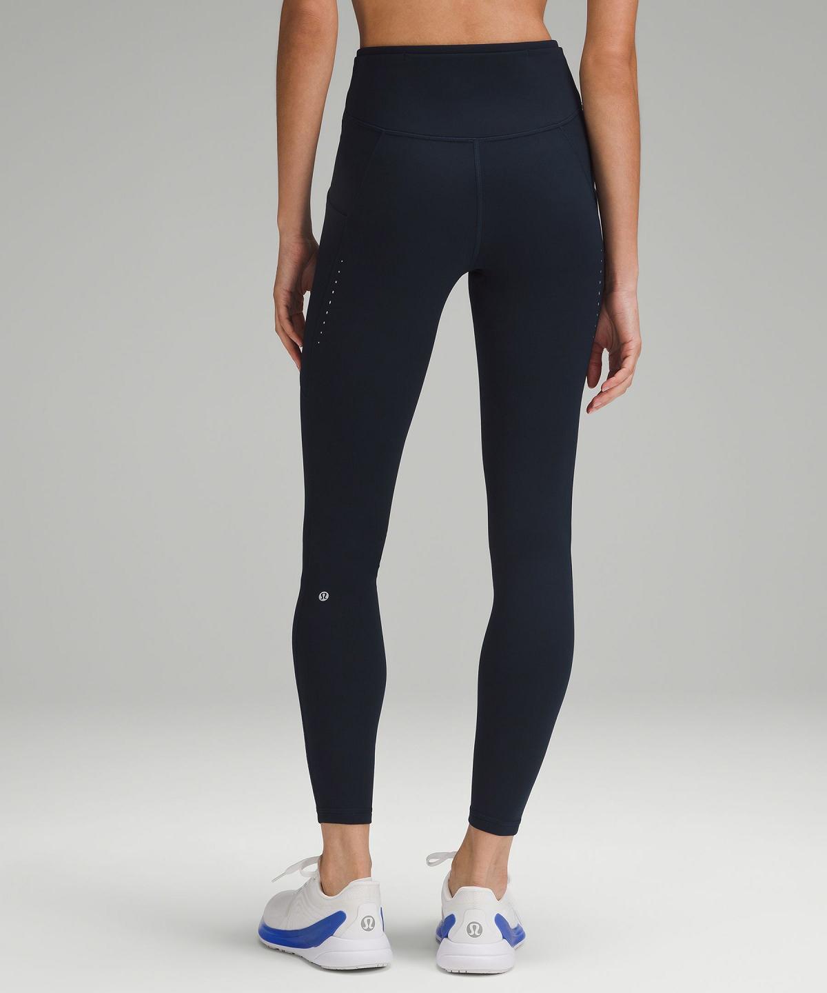 Leggings Lululemon Fast and Free High-Rise Thermal Tight 28" Femme Bleu Marine | FR_LuLu82693