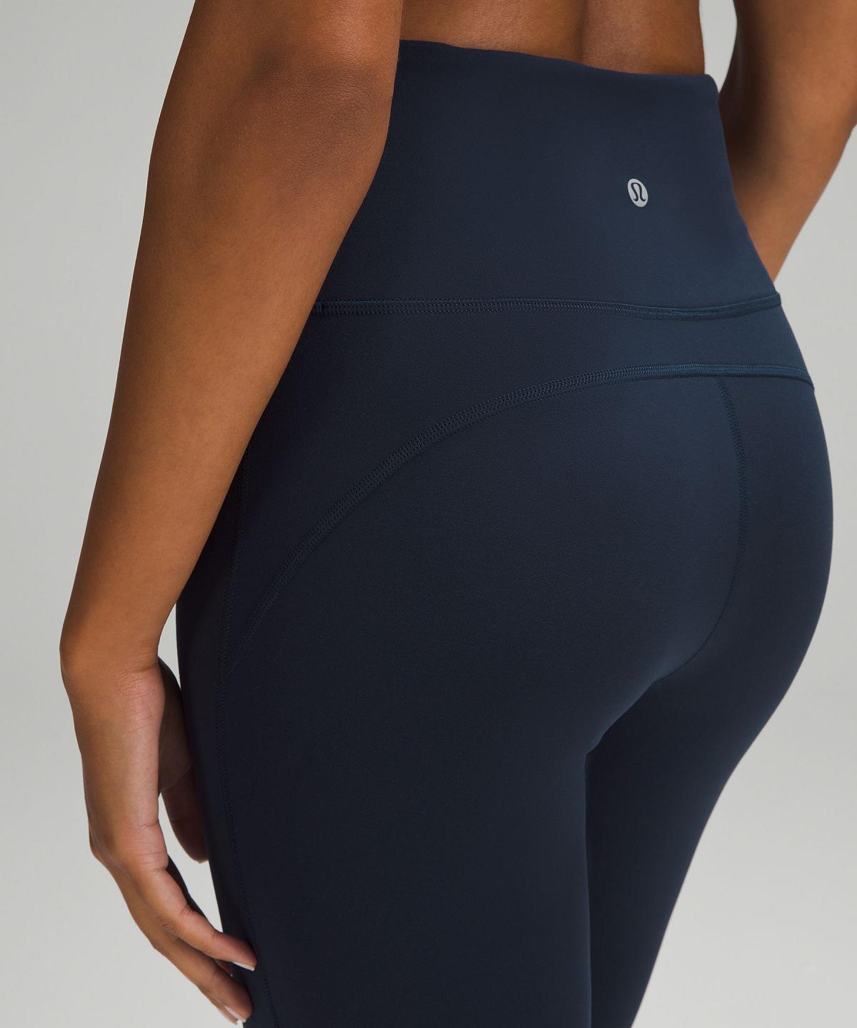 Leggings Lululemon Groove Super-High-Rise Crop 23" Femme Bleu Marine | FR_LuLu39418