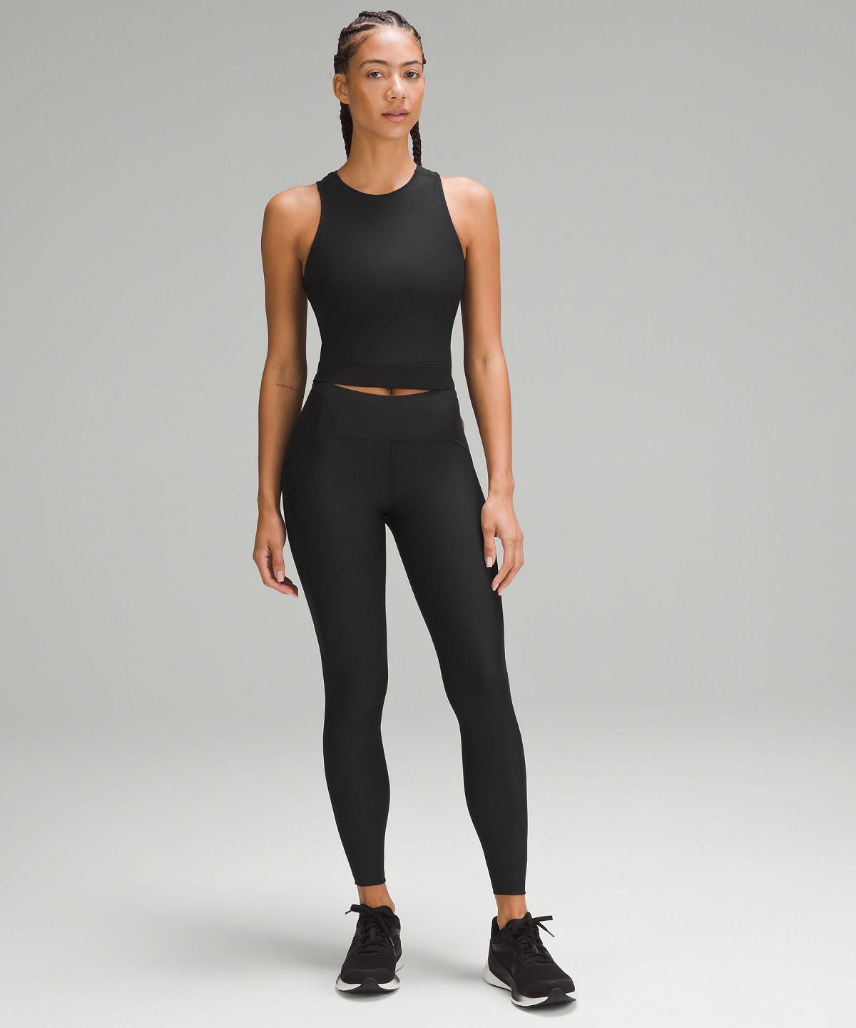 Leggings Lululemon SenseKnit Running High-Rise Tight 28" Femme Noir | FR_LuLu46899