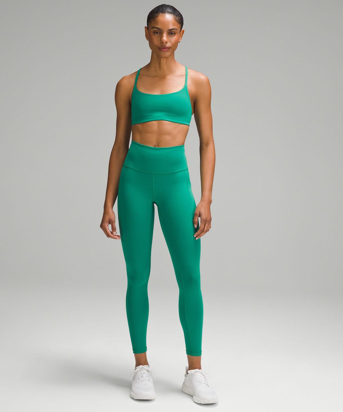 Leggings Lululemon Wunder Train High-Rise Tight with Pockets 25" Femme Vert | FR_LuLu78636