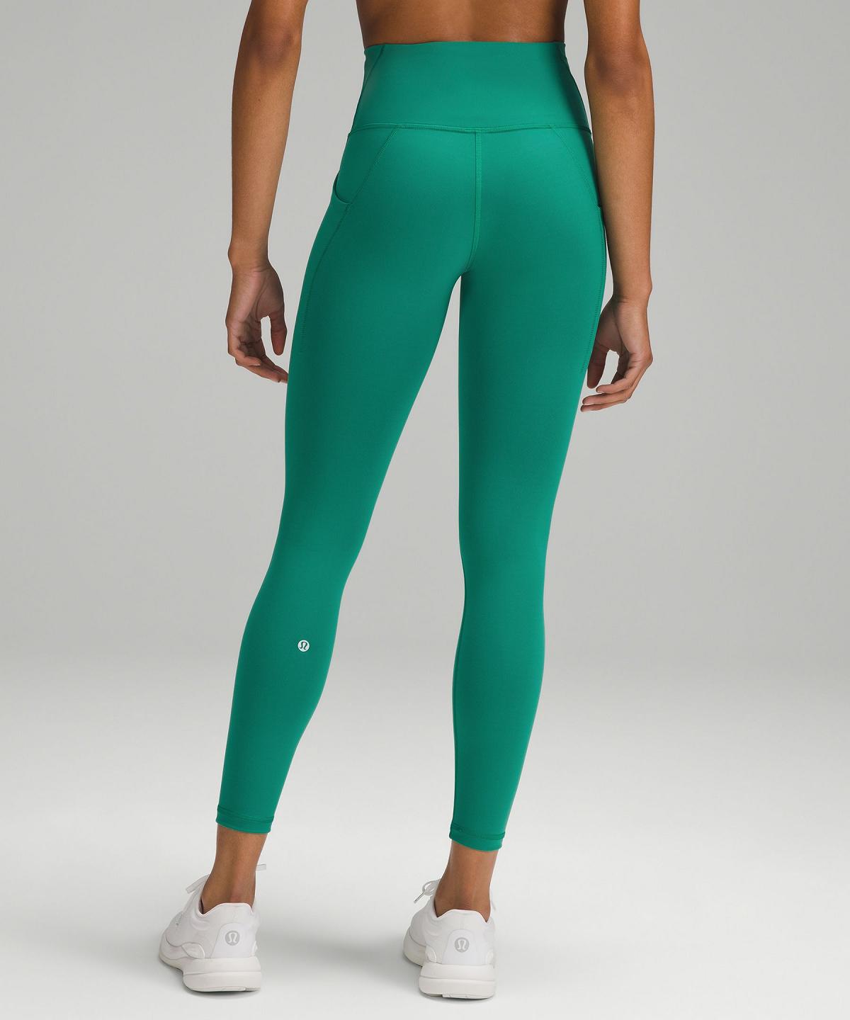 Leggings Lululemon Wunder Train High-Rise Tight with Pockets 25" Femme Vert | FR_LuLu78636