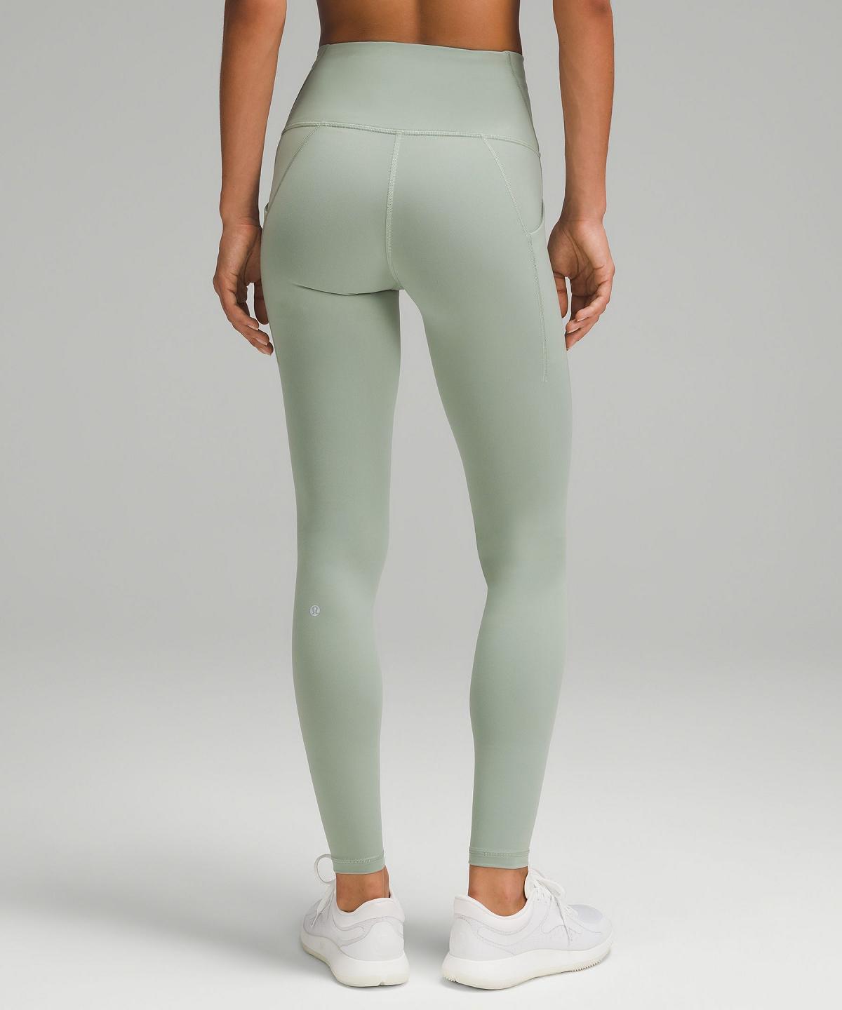 Leggings Lululemon Wunder Train High-Rise Tight with Pockets 28" Femme Vert | FR_LuLu48935