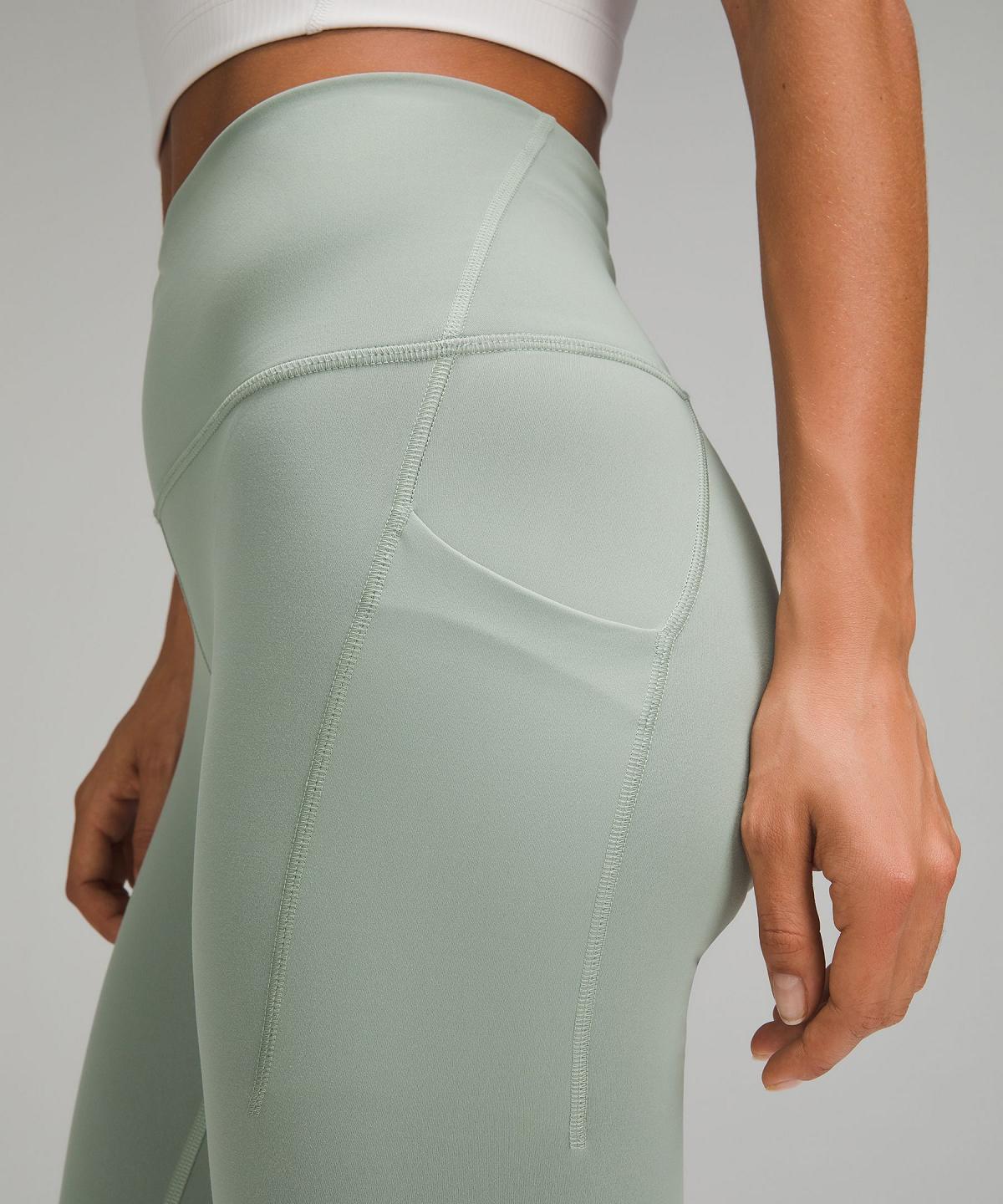 Leggings Lululemon Wunder Train High-Rise Tight with Pockets 28" Femme Vert | FR_LuLu48935