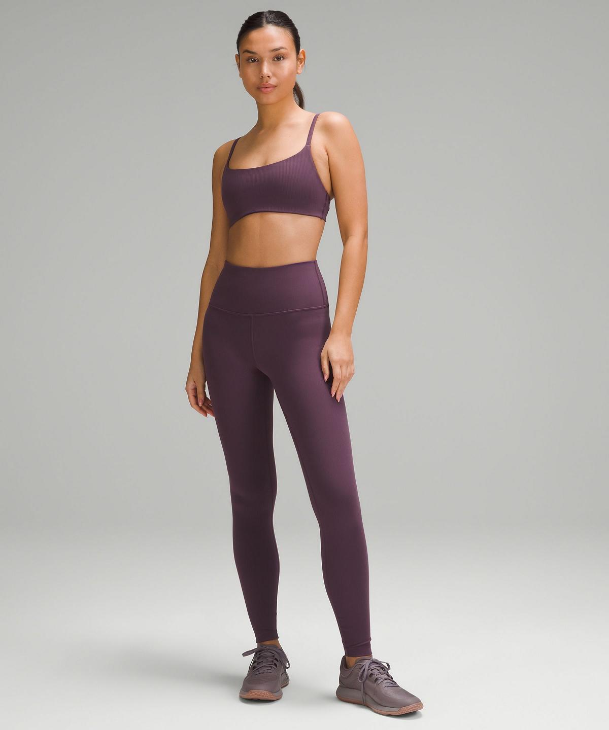 Leggings Lululemon Wunder Train High-Rise Ribbed Tight 28" Femme Violette | FR_LuLu20130