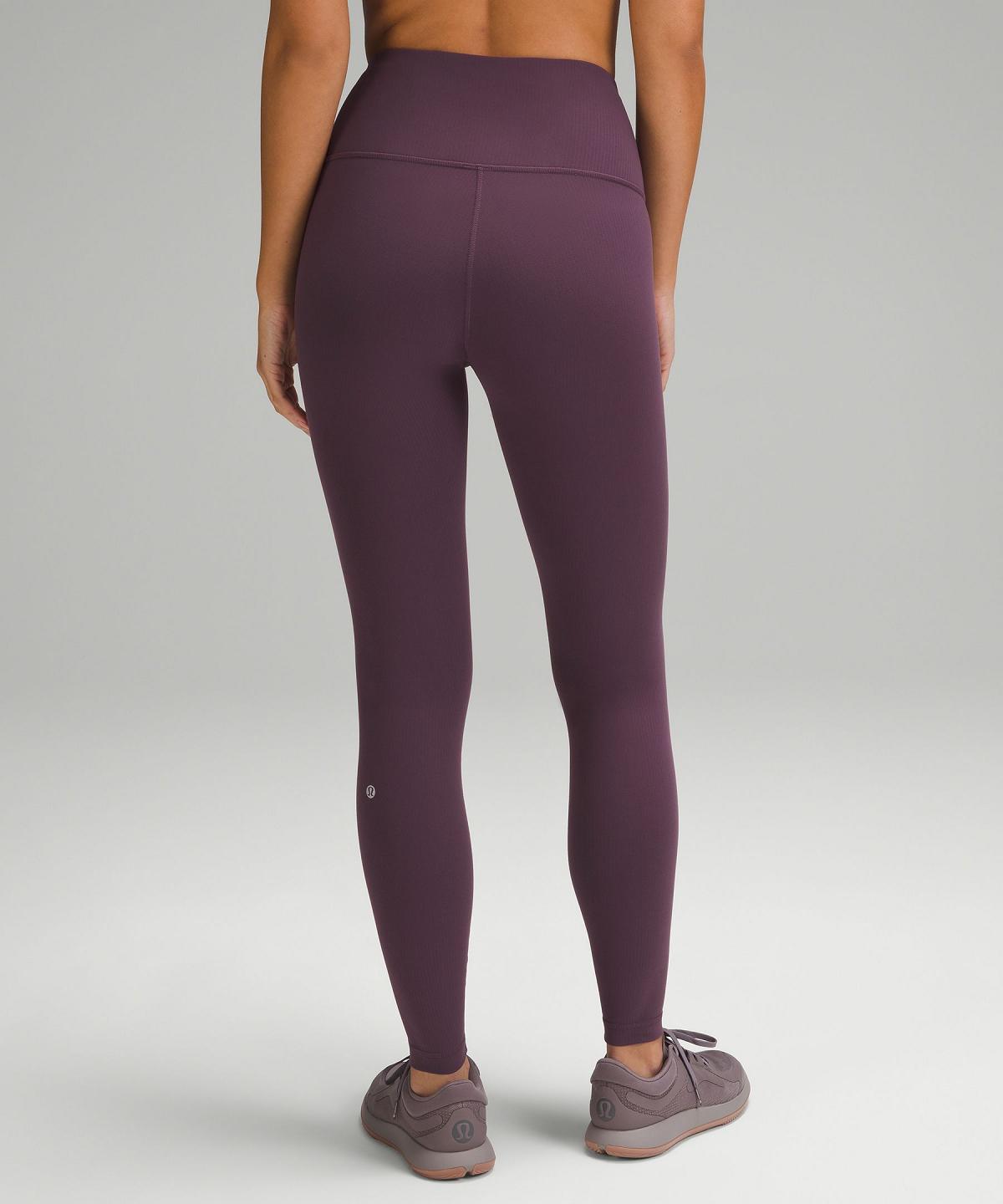 Leggings Lululemon Wunder Train High-Rise Ribbed Tight 28" Femme Violette | FR_LuLu20130