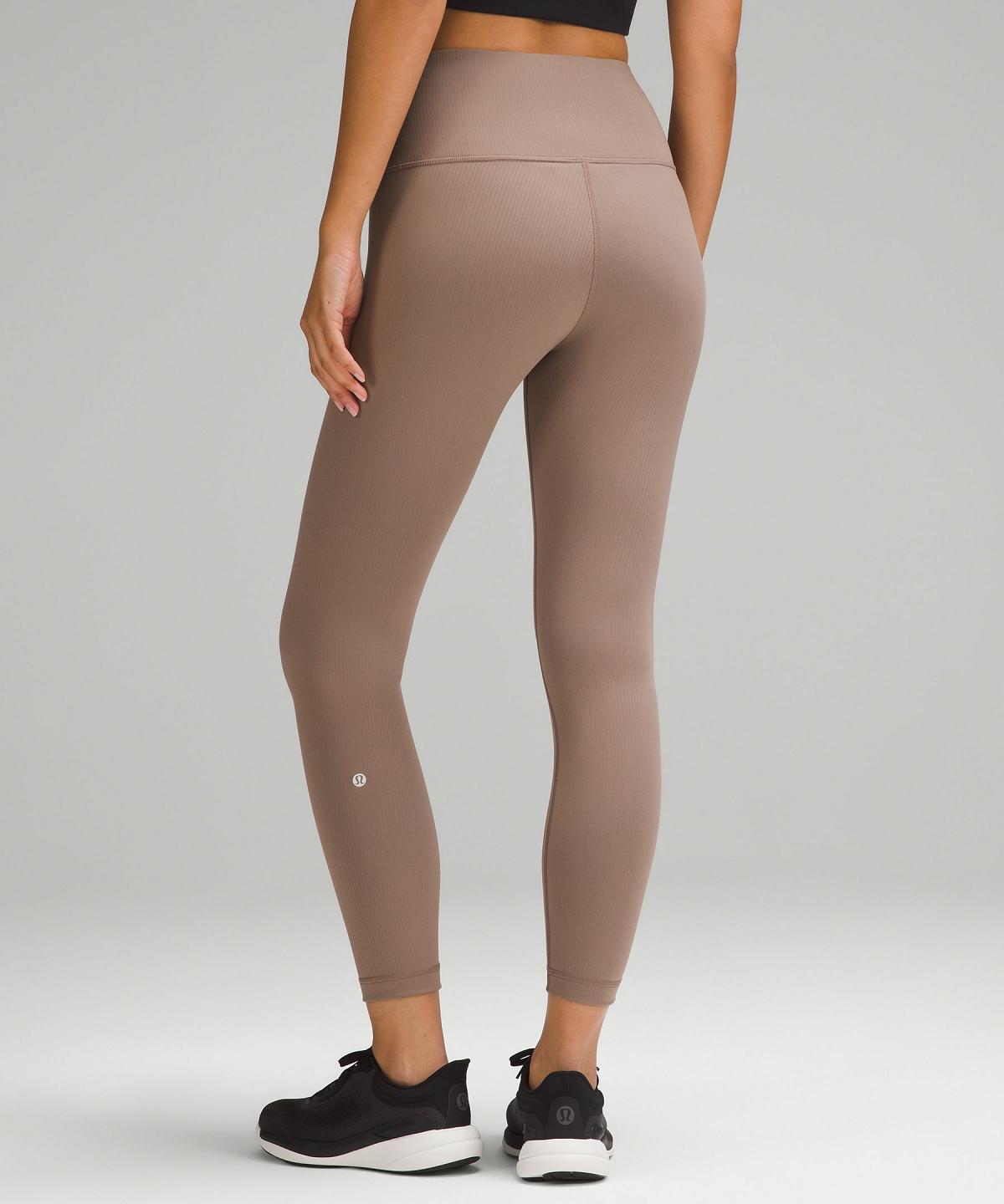 Leggings Lululemon Wunder Train High-Rise Ribbed Tight 25" Femme Marron | FR_LuLu76228