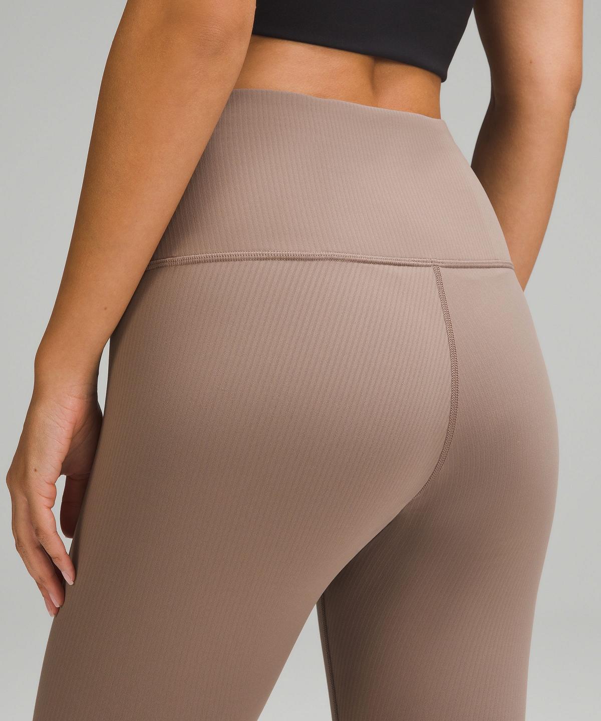 Leggings Lululemon Wunder Train High-Rise Ribbed Tight 25" Femme Marron | FR_LuLu76228