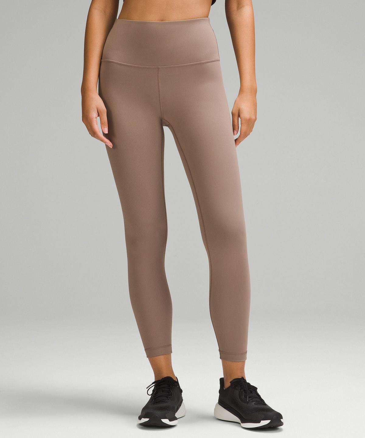 Leggings Lululemon Wunder Train High-Rise Ribbed Tight 25" Femme Marron | FR_LuLu76228