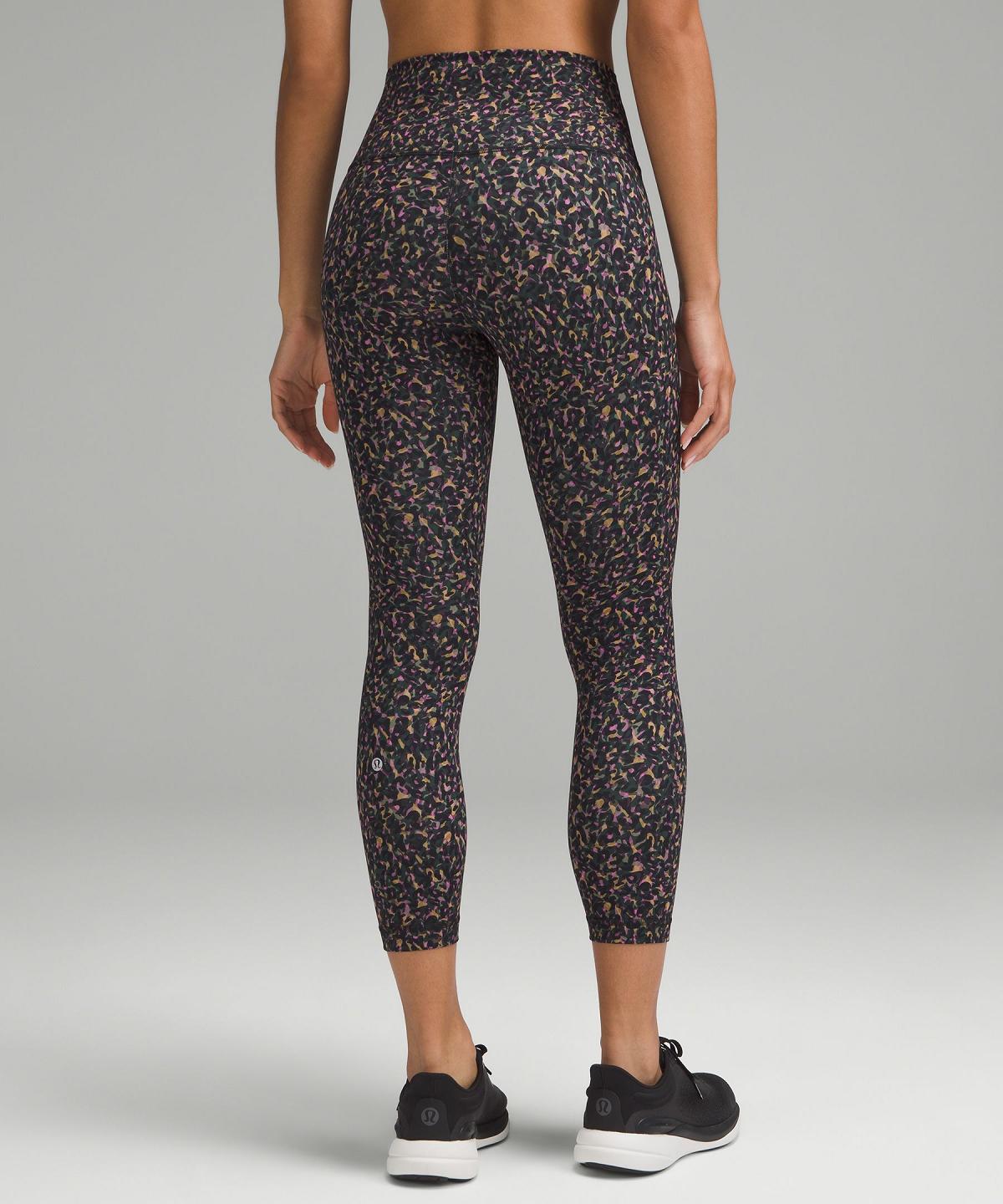 Leggings Lululemon Wunder Train High-Rise Crop 23" Femme Rose Multicolore | FR_LuLu39132