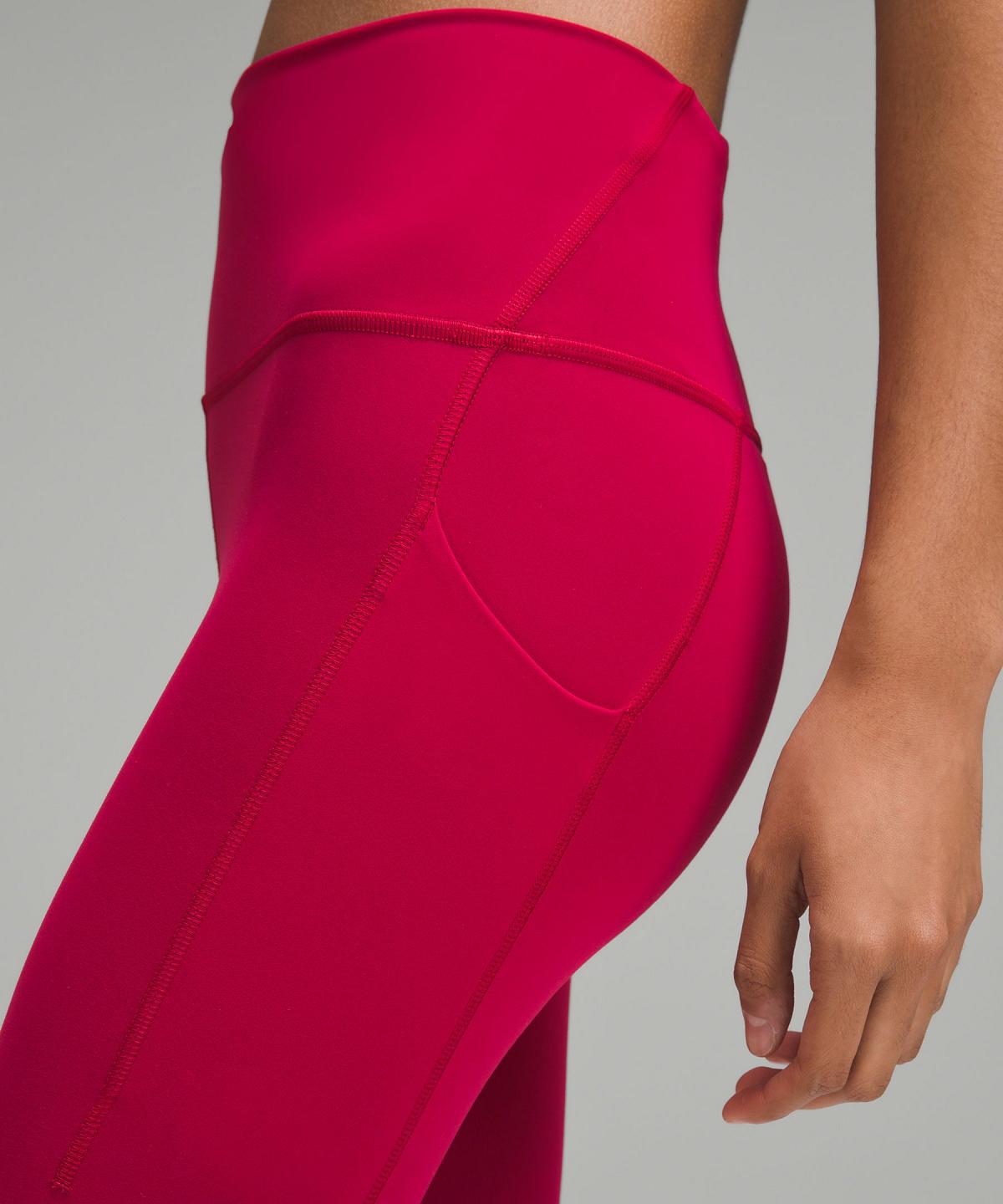 Leggings Lululemon Wunder Train High-Rise Tight with Pockets 25" Femme Rouge | FR_LuLu22181