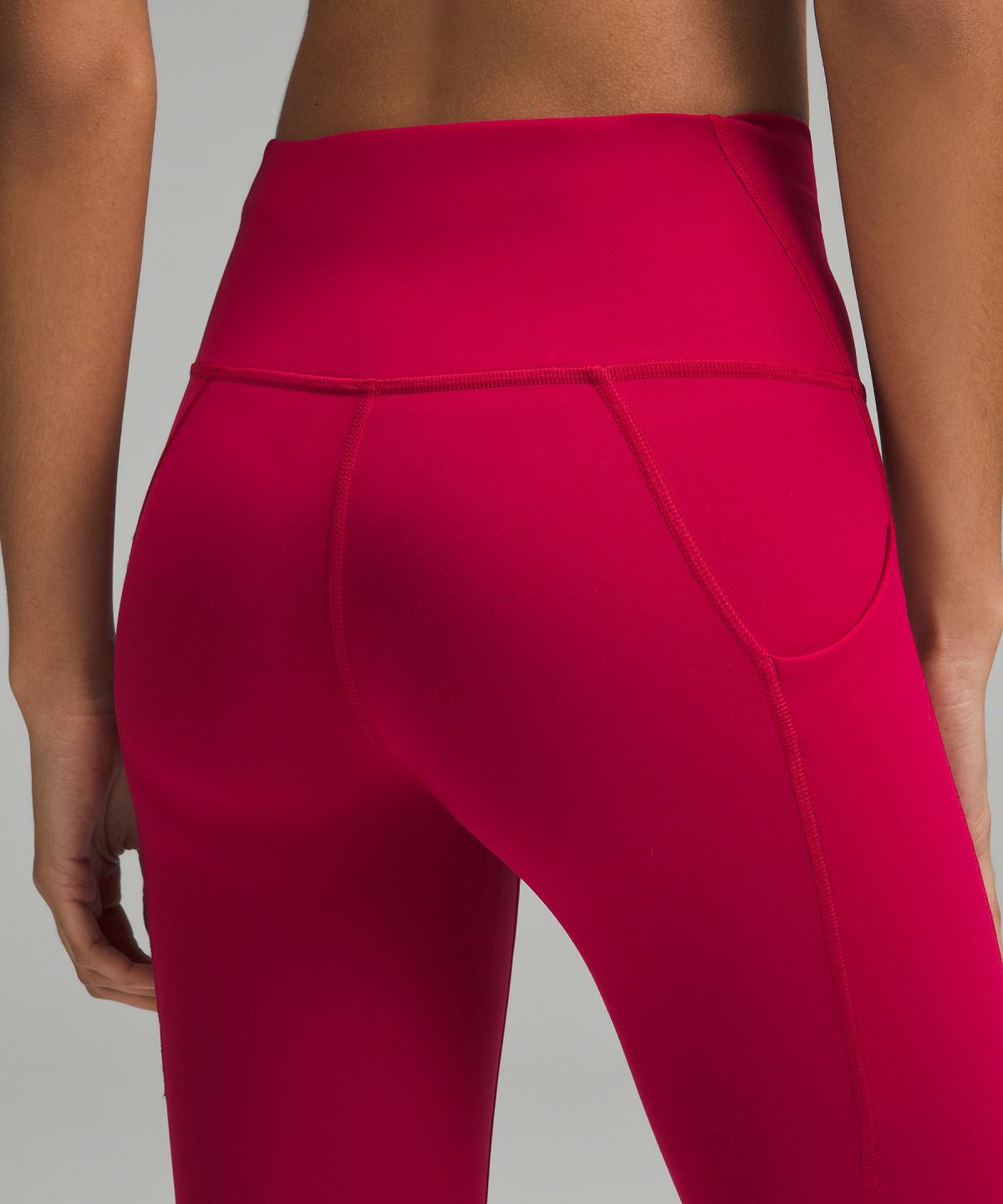 Leggings Lululemon Wunder Train High-Rise Tight with Pockets 25" Femme Rouge | FR_LuLu22181