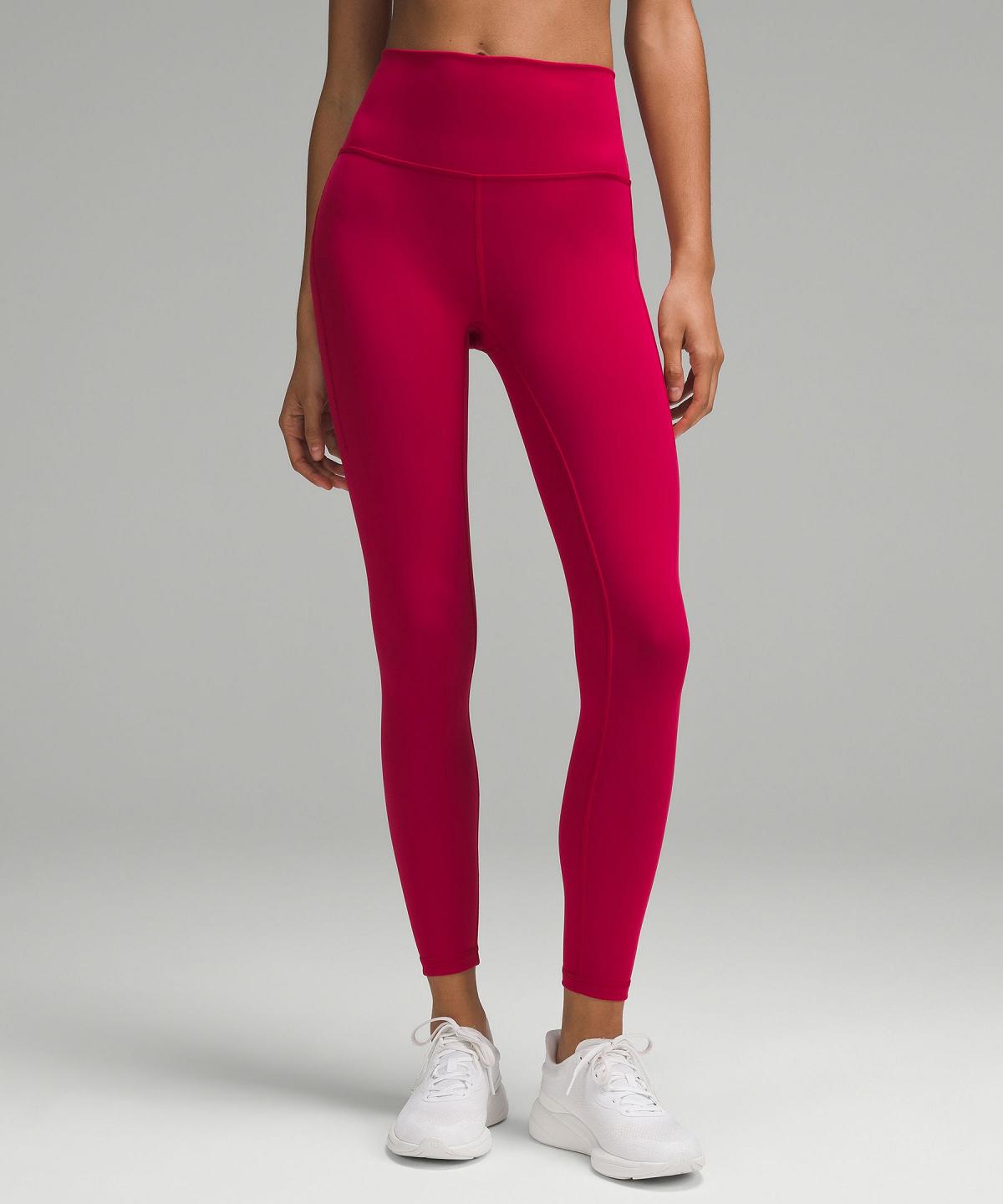 Leggings Lululemon Wunder Train High-Rise Tight with Pockets 25" Femme Rouge | FR_LuLu22181