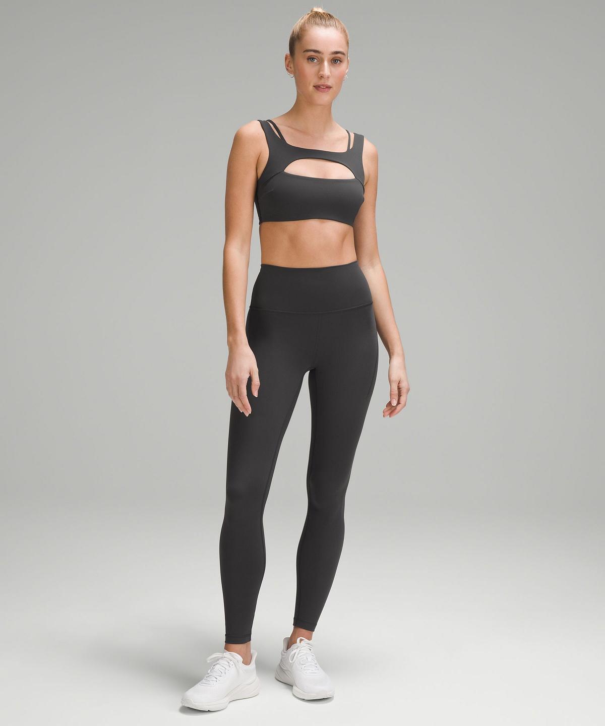 Leggings Lululemon Wunder Train High-Rise Tight with Pockets 28" Femme Grise Foncé | FR_LuLu60102