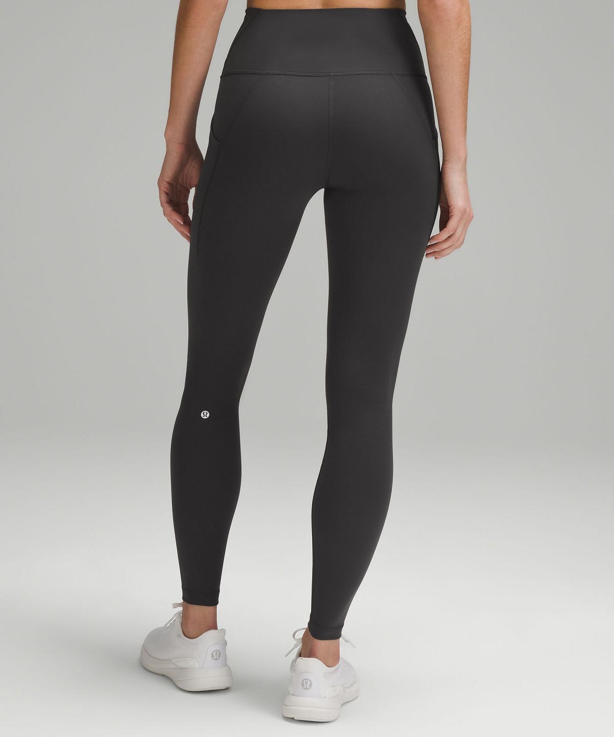 Leggings Lululemon Wunder Train High-Rise Tight with Pockets 28" Femme Grise Foncé | FR_LuLu60102