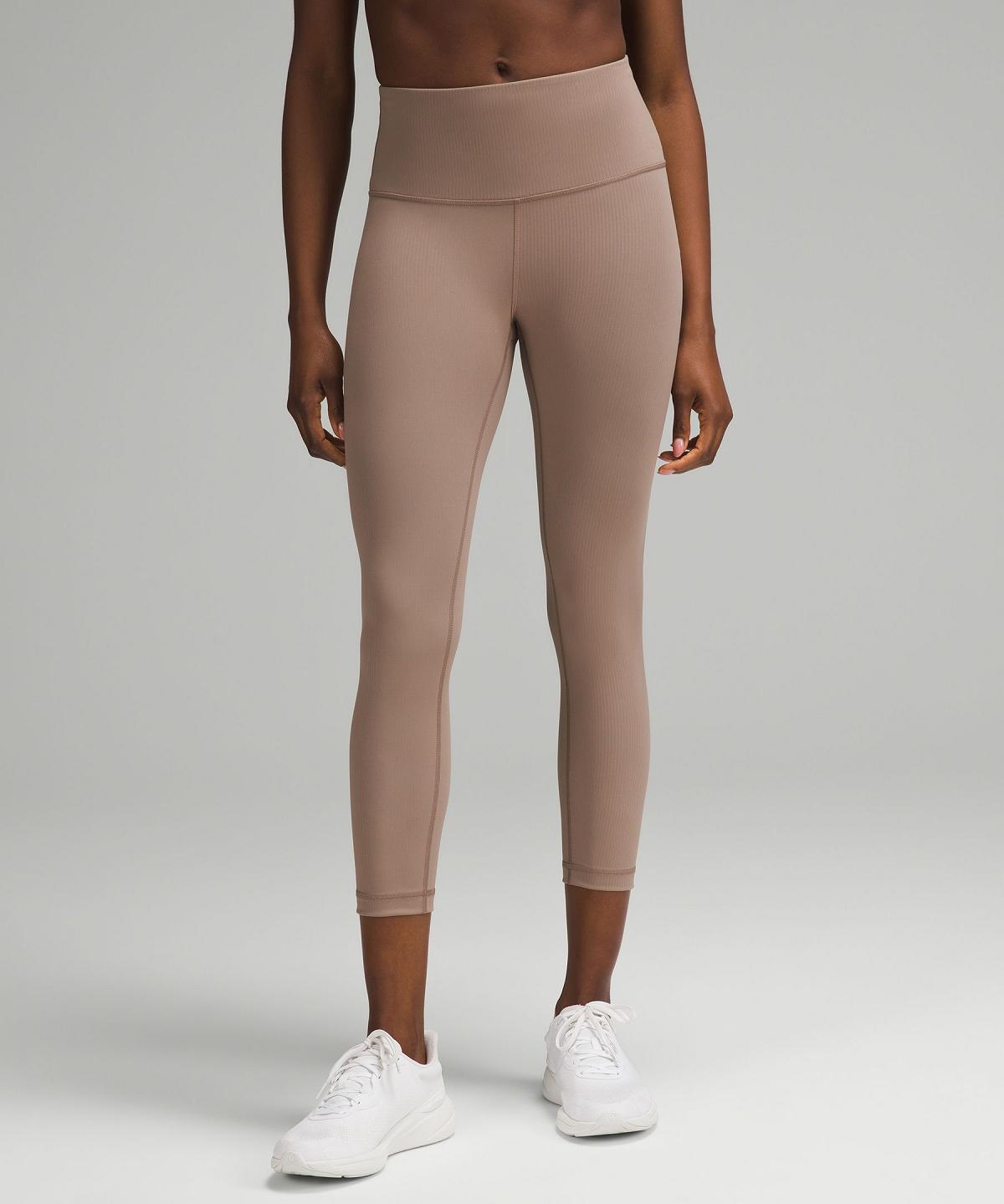 Leggings Lululemon Wunder Train High-Rise Ribbed Crop 23" Femme Grise | FR_LuLu12898