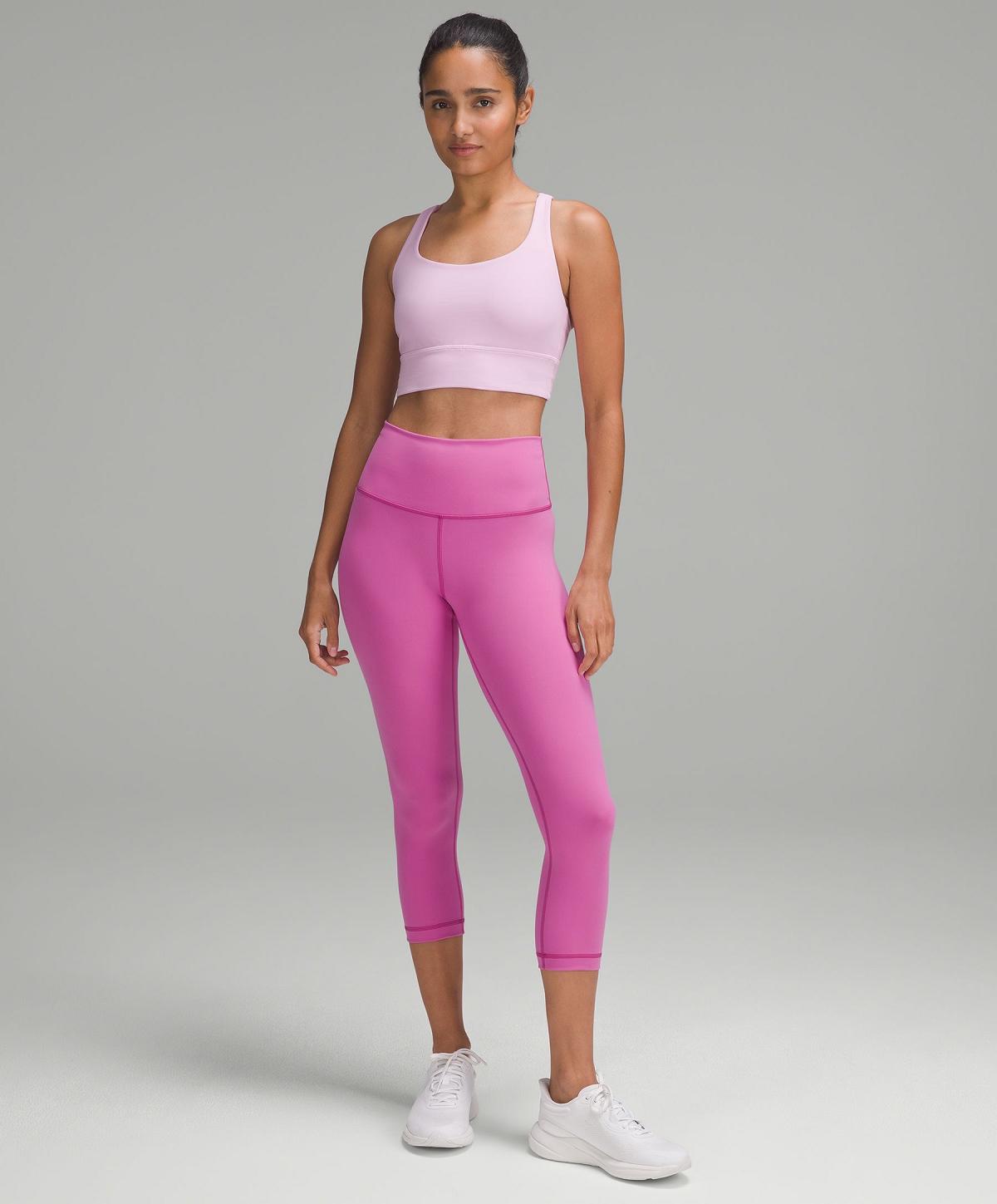 Leggings Lululemon Wunder Train High-Rise Crop 21" Femme Rose | FR_LuLu18556