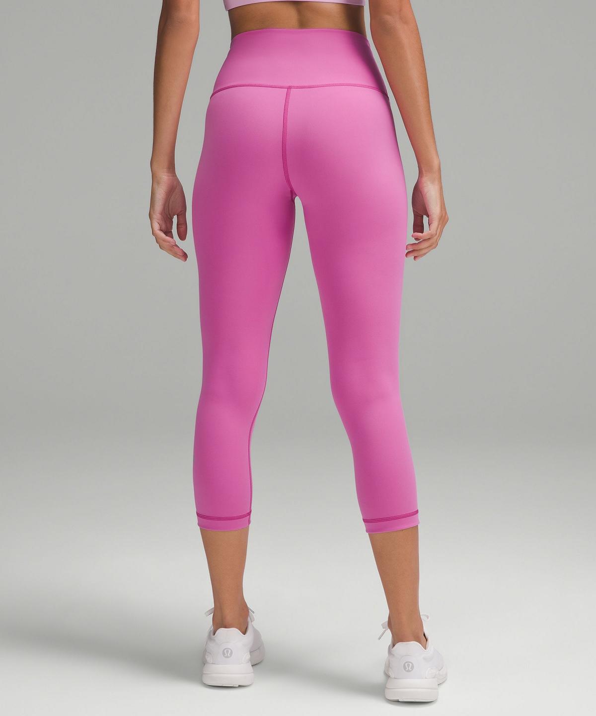 Leggings Lululemon Wunder Train High-Rise Crop 21" Femme Rose | FR_LuLu18556