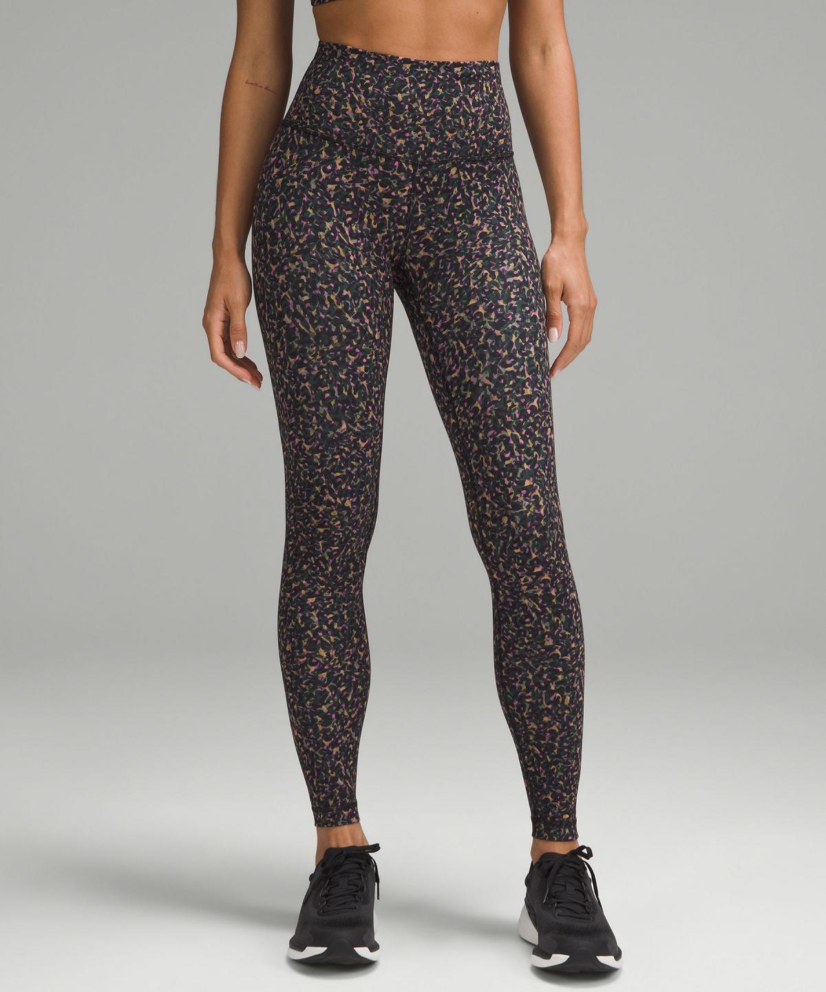 Leggings Lululemon Wunder Train High-Rise Tight 28" Femme Rose Multicolore | FR_LuLu89104