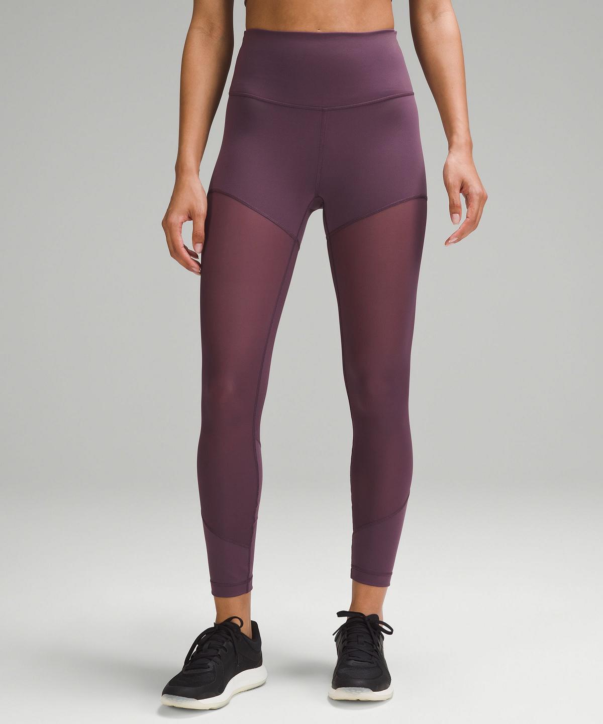 Leggings Lululemon Wunder Train Mesh High-Rise Tight 25" Femme Violette | FR_LuLu51414