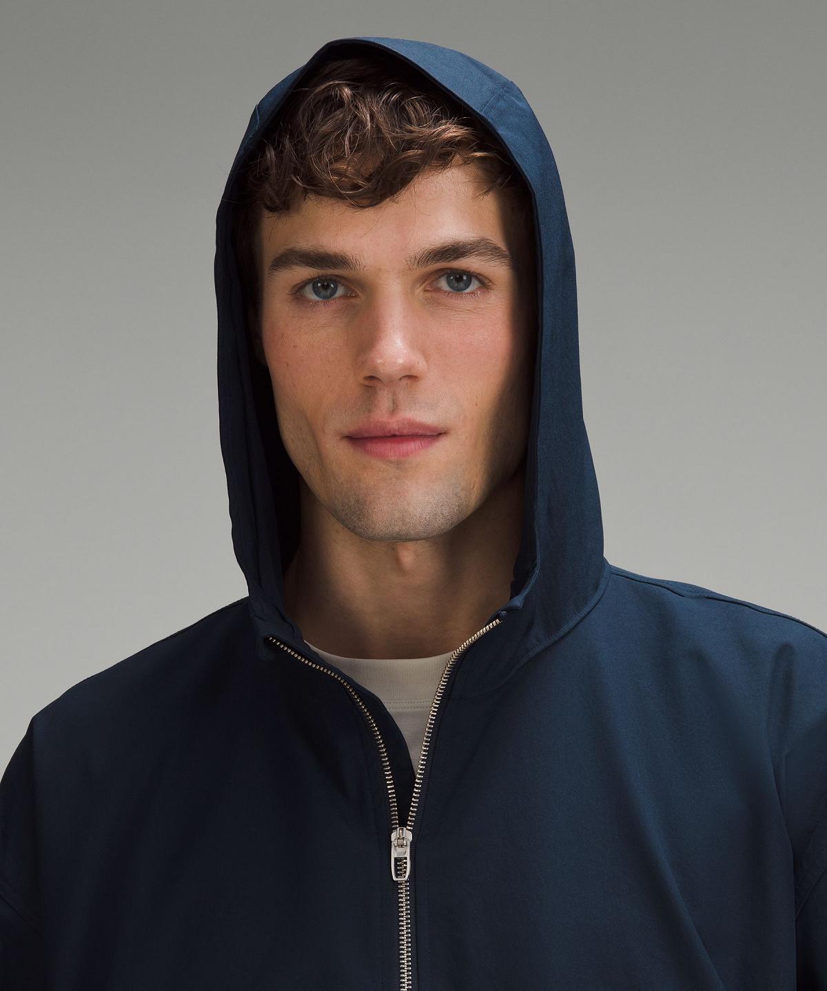 Manteaux Et Vestes Lululemon Smooth Twill Half-Zip Anorak Homme Bleu Marine | FR_LuLu52689