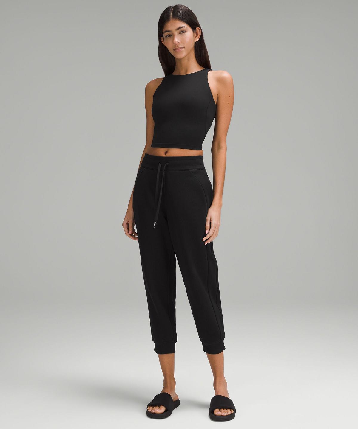 Pantalon Jogger Lululemon Scuba High-Rise Cropped Femme Noir | FR_LuLu87391