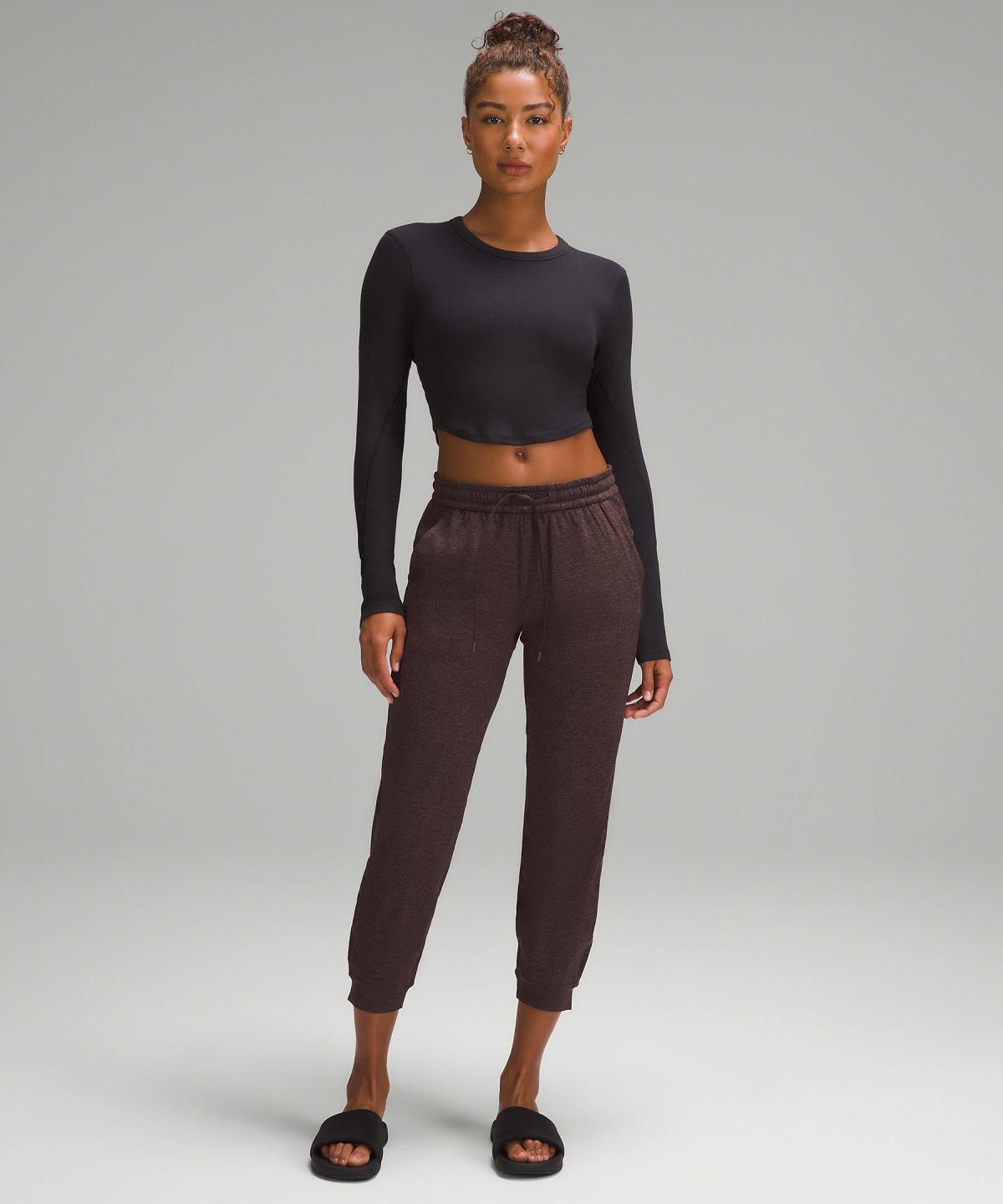 Pantalon Jogger Lululemon Soft Jersey Classic-Fit Mid-Rise Femme Cafe | FR_LuLu20636