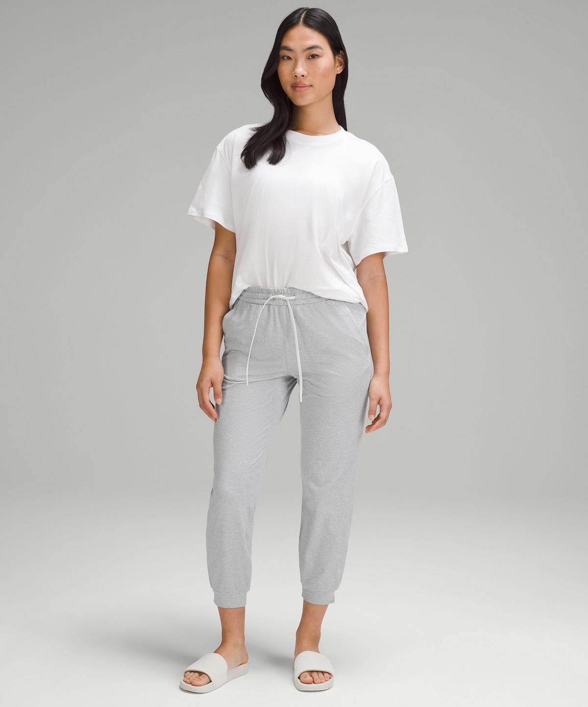 Pantalon Jogger Lululemon Soft Jersey Classic-Fit Mid-Rise Femme Grise Clair | FR_LuLu17872