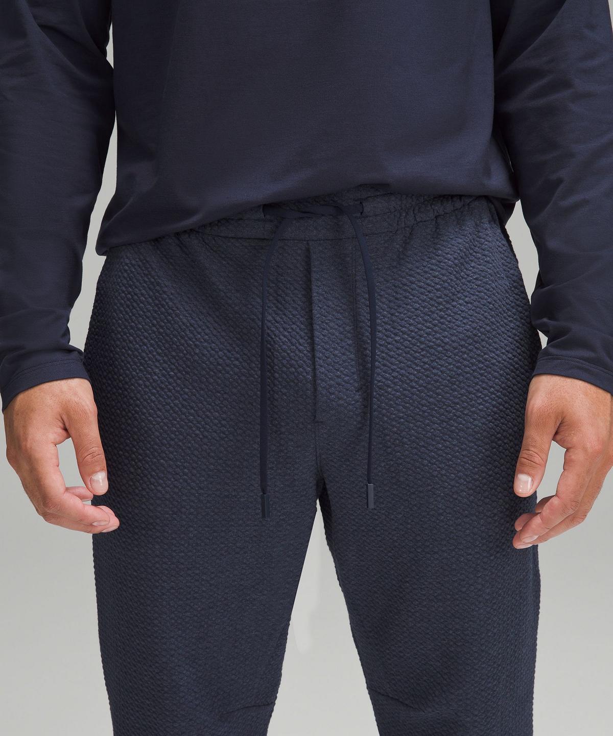 Pantalon Jogger Lululemon Textured Double-Knit Cotton Homme Grise Noir | FR_LuLu78039