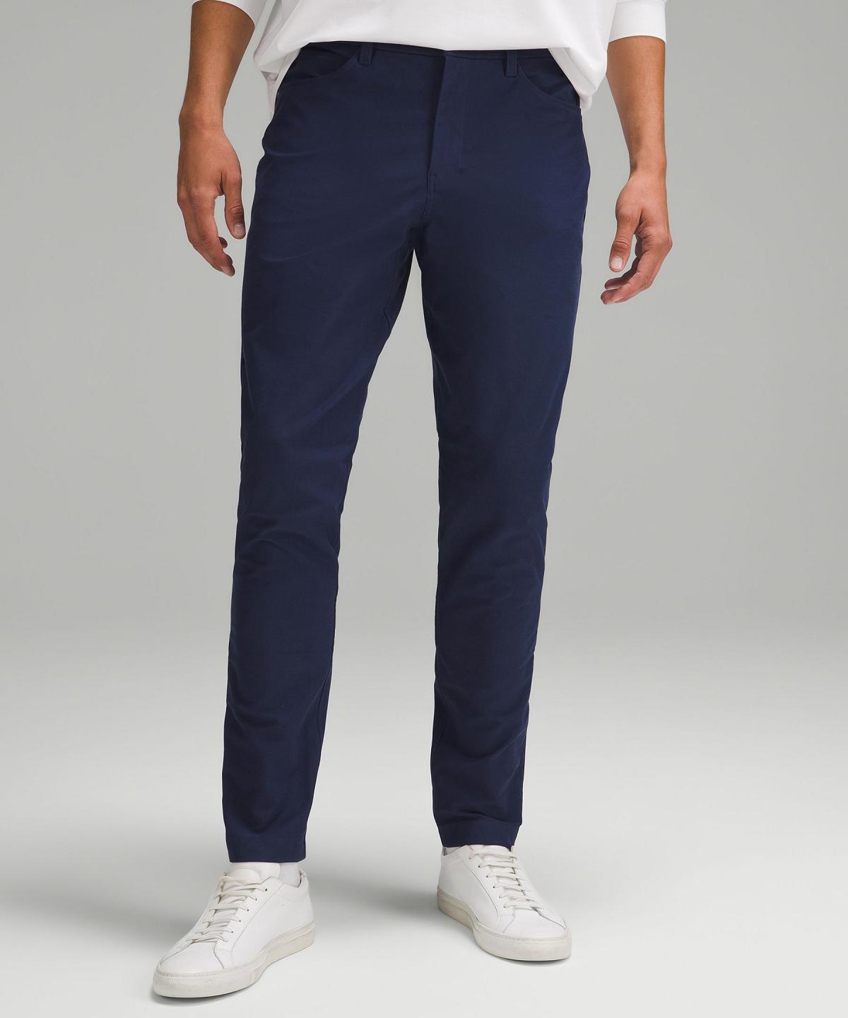 Pantalon Lululemon ABC Slim-Fit 5 Pocket 32"L Homme Bleu Marine | FR_LuLu76490