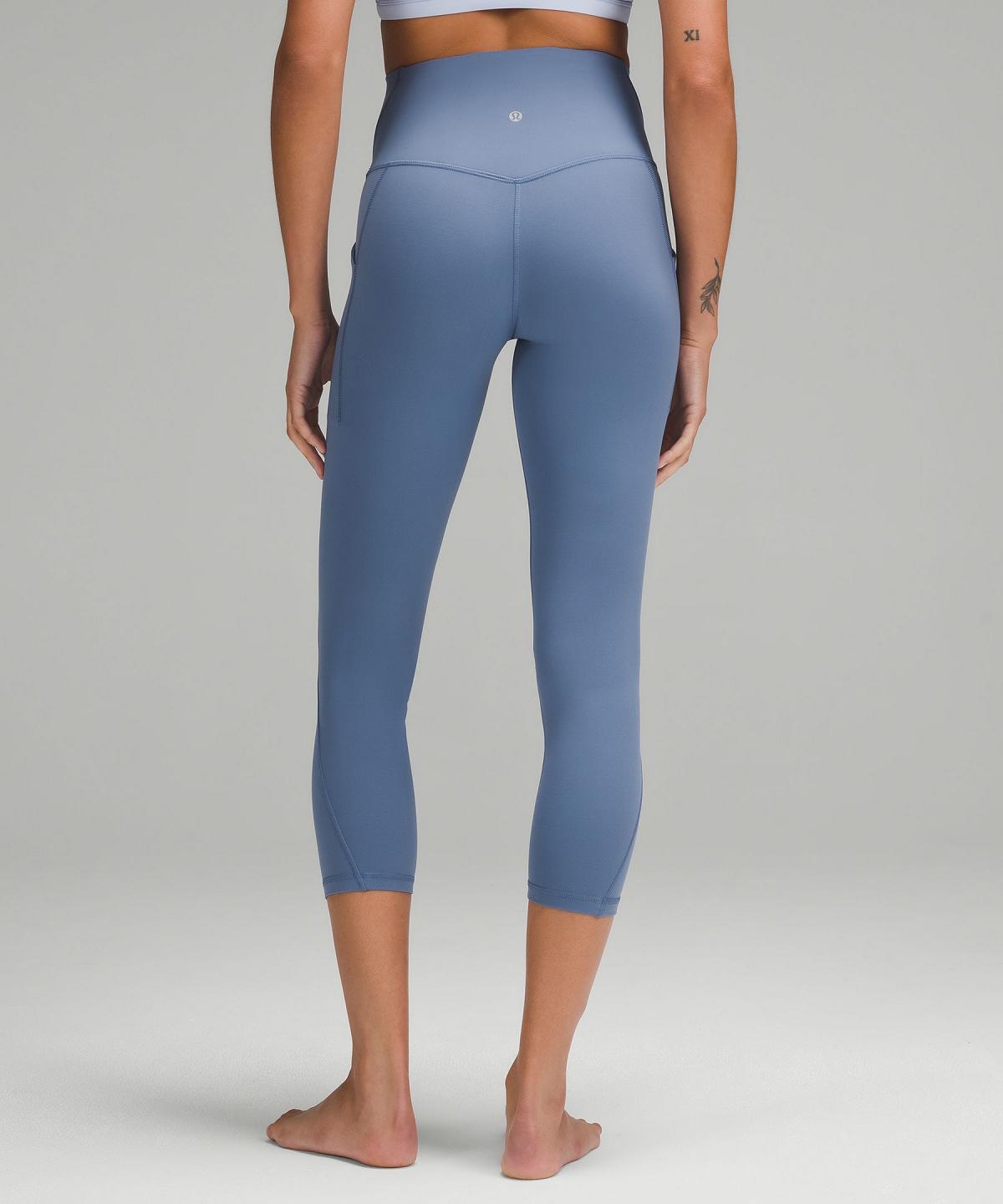 Pantalon Lululemon Align™ High-Rise Crop with Pockets 23" Femme Bleu | FR_LuLu58080