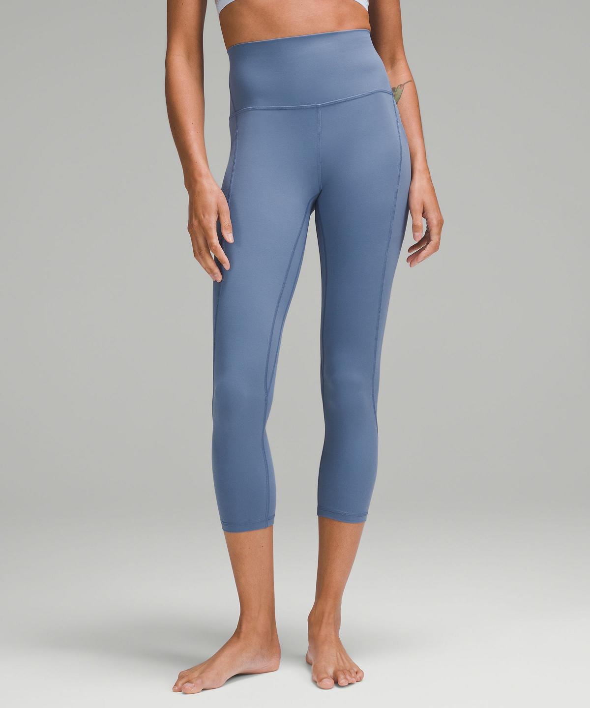 Pantalon Lululemon Align™ High-Rise Crop with Pockets 23" Femme Bleu | FR_LuLu58080