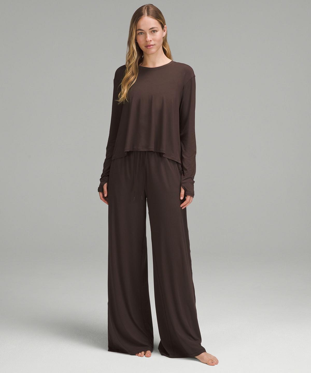 Pantalon Lululemon Modal High-Rise Wide-Leg Lounge Femme Cafe | FR_LuLu44292