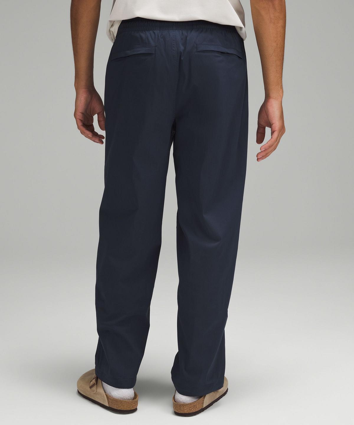 Pantalon Lululemon Poplin Relaxed-Fit Homme Bleu Marine | FR_LuLu21991