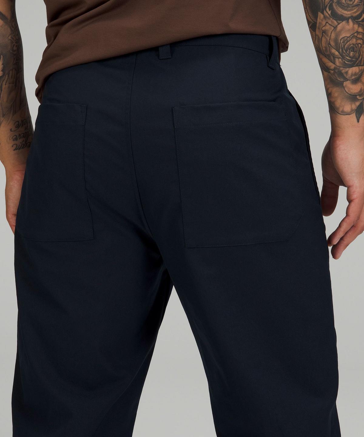 Pantalon Lululemon Relaxed-Tapered Smooth Twill Homme Bleu Marine | FR_LuLu83467