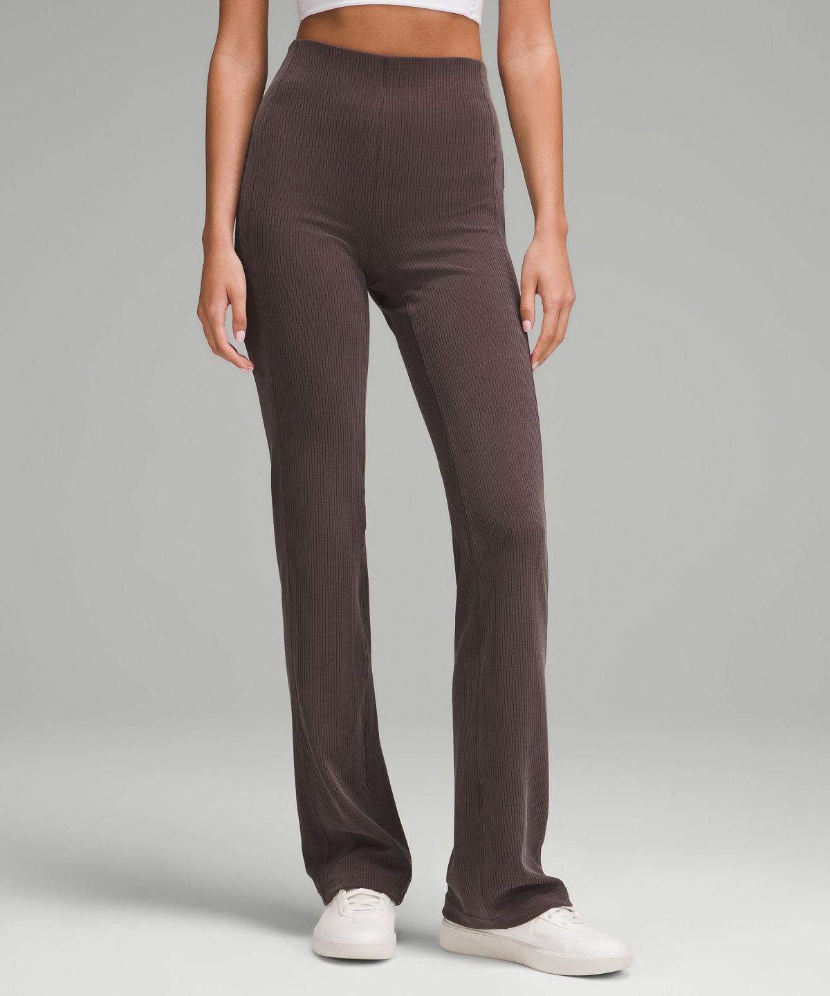 Pantalon Lululemon Ribbed Softstreme Flared Femme Cafe | FR_LuLu45088