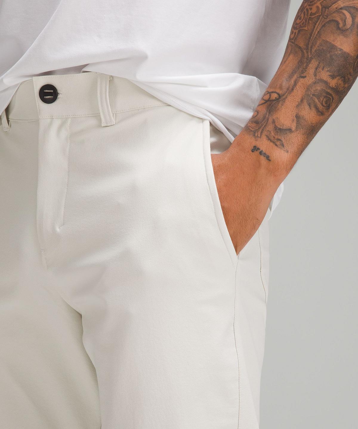 Pantalon Lululemon Slim-Tapered Heavy Twill Homme Beige Blanche | FR_LuLu25724