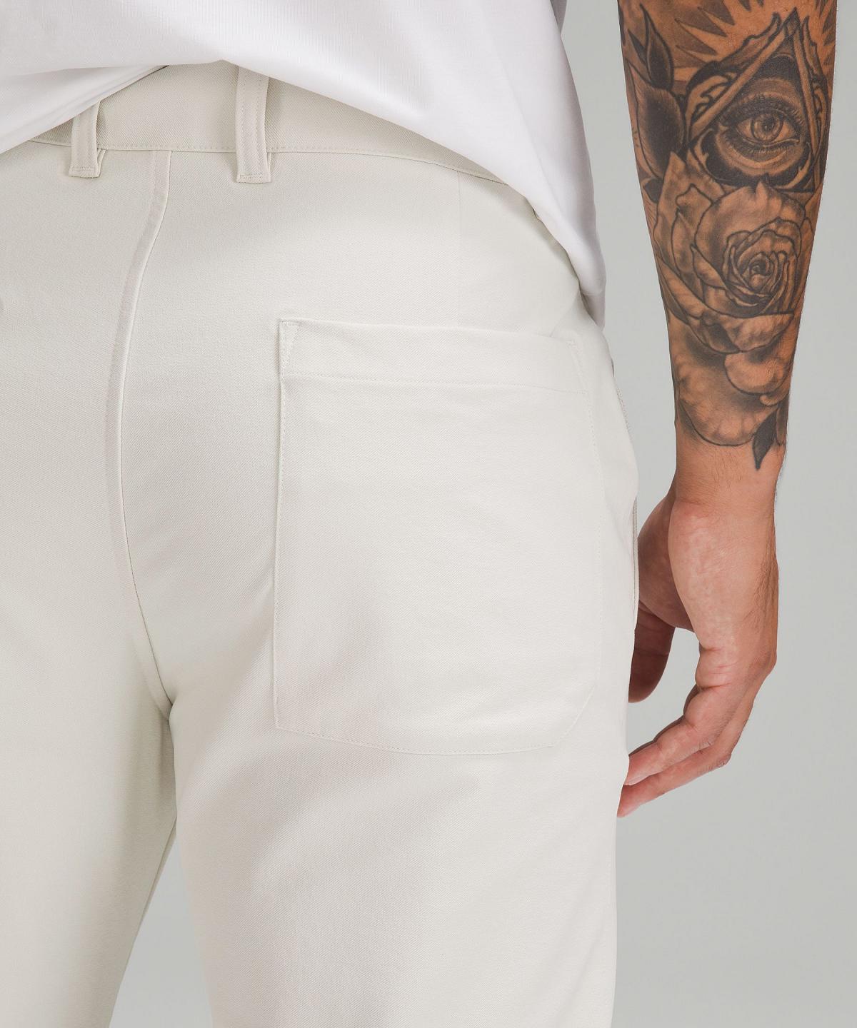 Pantalon Lululemon Slim-Tapered Heavy Twill Homme Beige Blanche | FR_LuLu25724