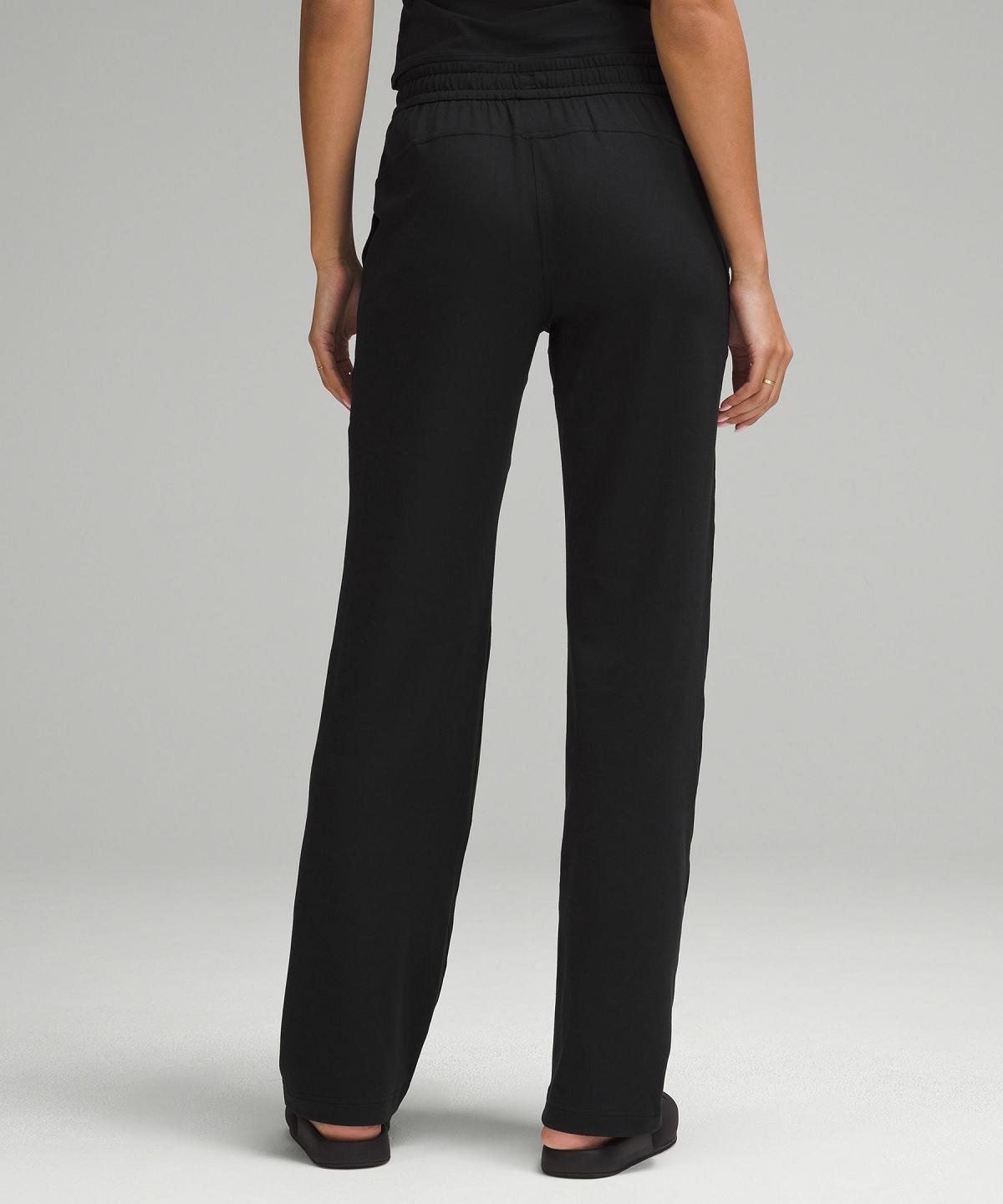 Pantalon Lululemon Soft Jersey Straight-Leg Mid-Rise Femme Noir | FR_LuLu24744