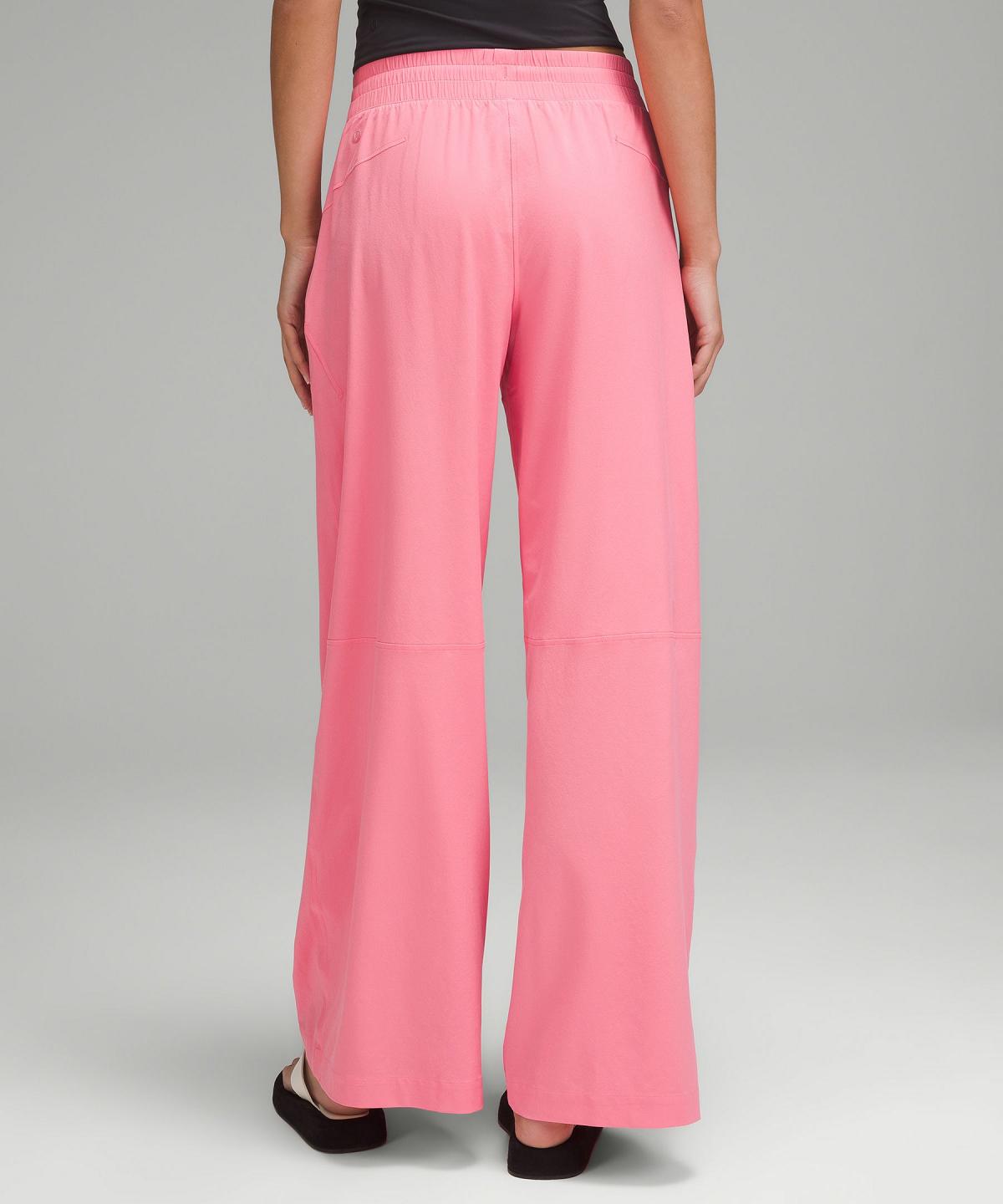 Pantalon Lululemon Swift Mid-Rise Wide-Leg Femme Rose | FR_LuLu76607