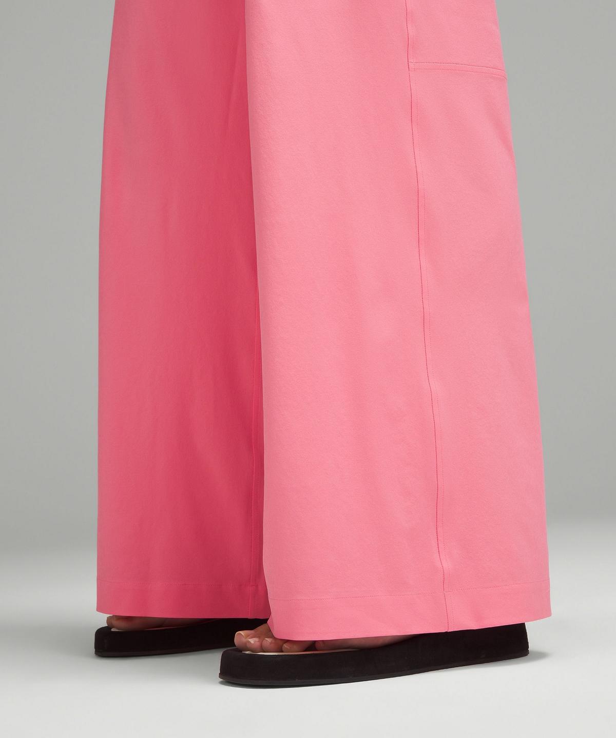 Pantalon Lululemon Swift Mid-Rise Wide-Leg Femme Rose | FR_LuLu76607