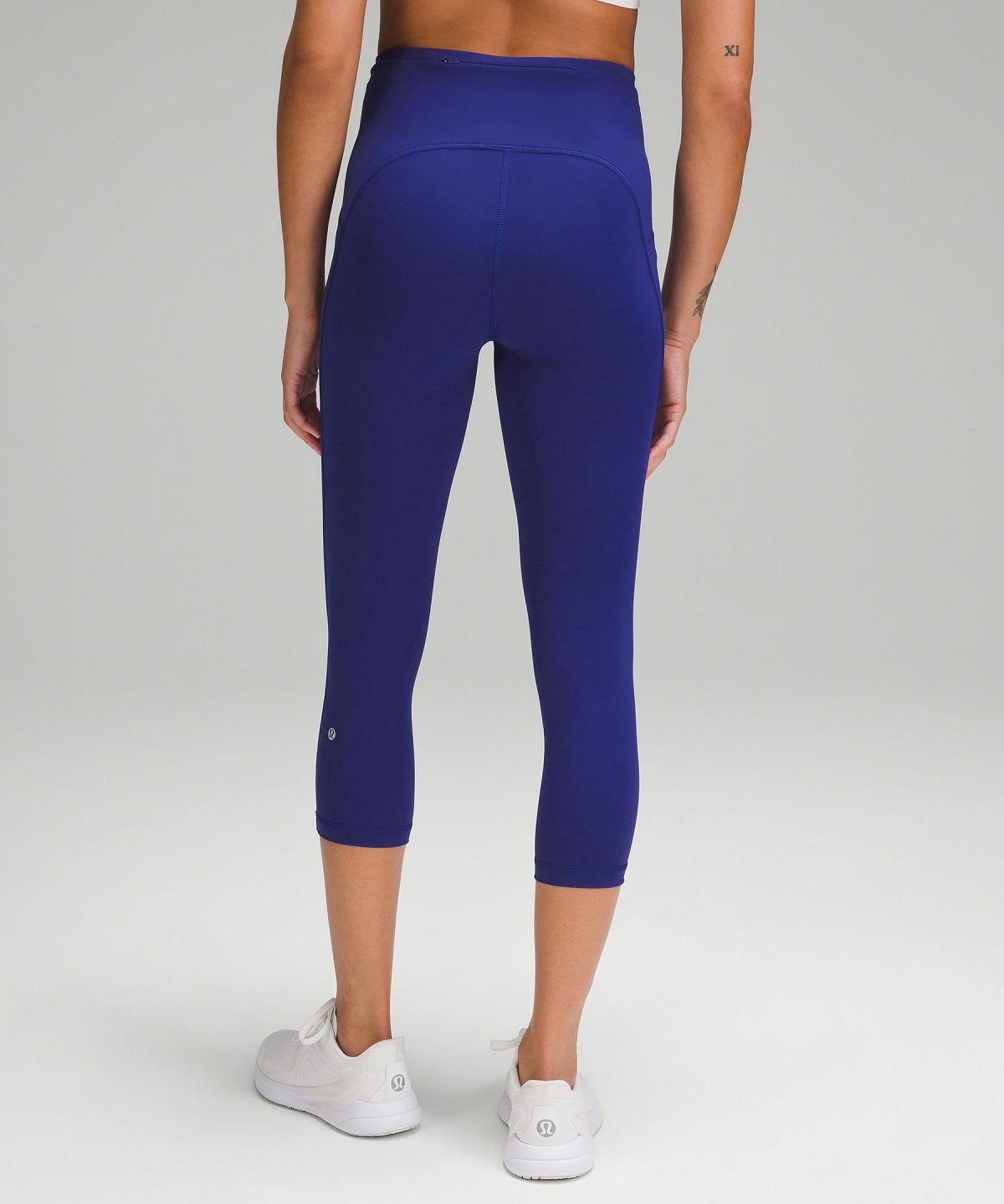 Pantalon Lululemon Swift Speed High-Rise Crop 21" Femme Bleu Foncé | FR_LuLu94536