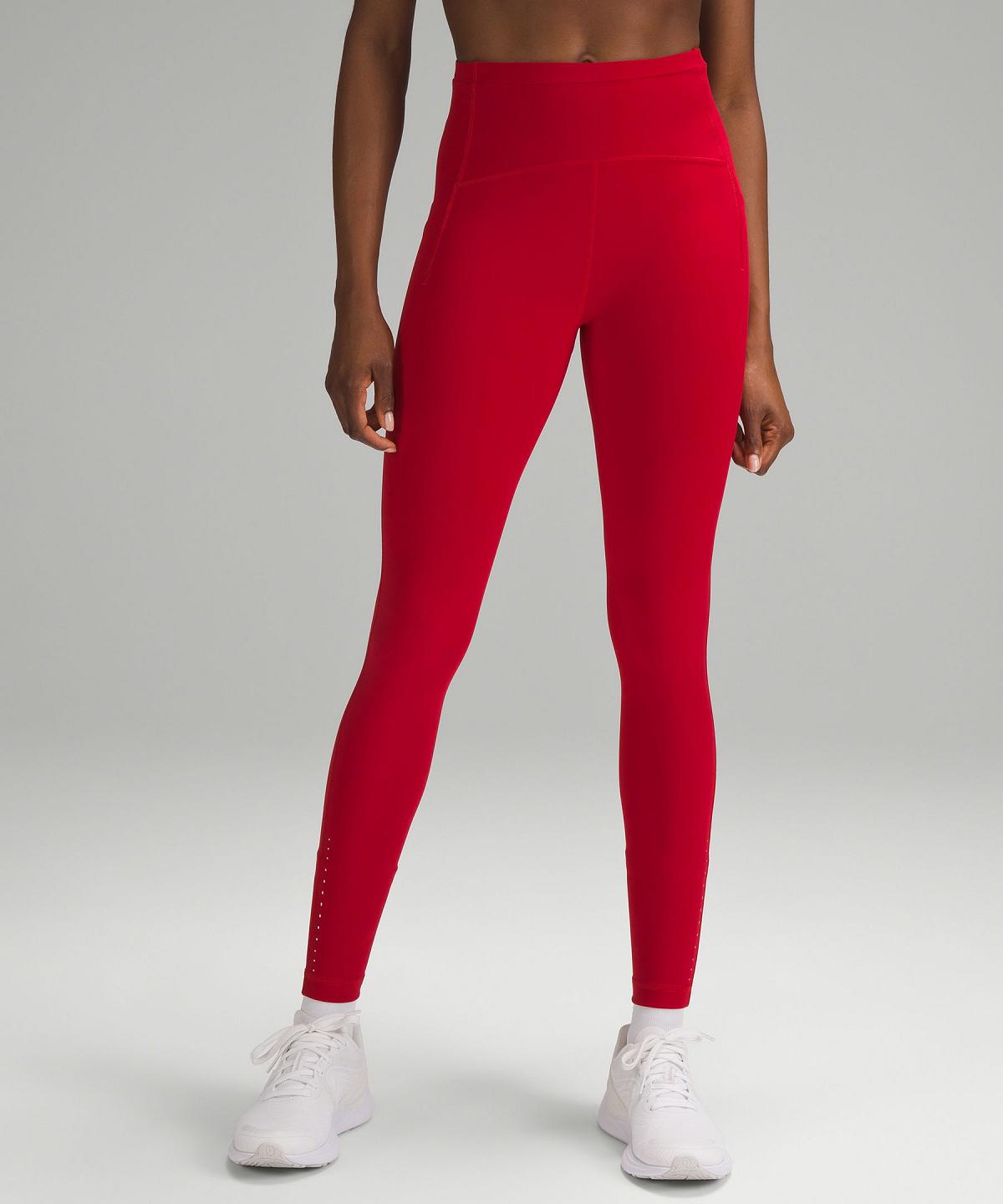 Pantalon Lululemon Swift Speed High-Rise Tight 28" Femme Rouge Foncé | FR_LuLu19265