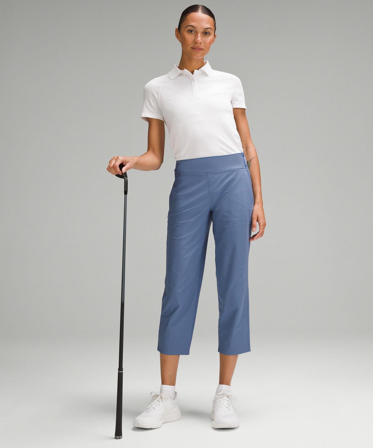 Pantalon Lululemon Warpstreme Multi-Pocket Mid-Rise Golf Crop 24" Femme Bleu | FR_LuLu29974